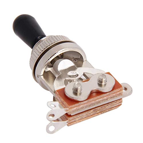 3 Way Electric Guitar Toggle Switch - Black Rhythm/Treble Pickup Selector with 3 Guitar Polishing Erasers | Perfect for Guitar Maintenance & DIY Repairs