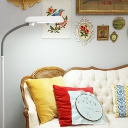 OttLite 18W Adjustable Floor Lamp with Wheels - Bright LED Task Lighting for Home Office, Bedroom Reading & Study - Perfect for Crafting, Sewing & Nighttime Reading