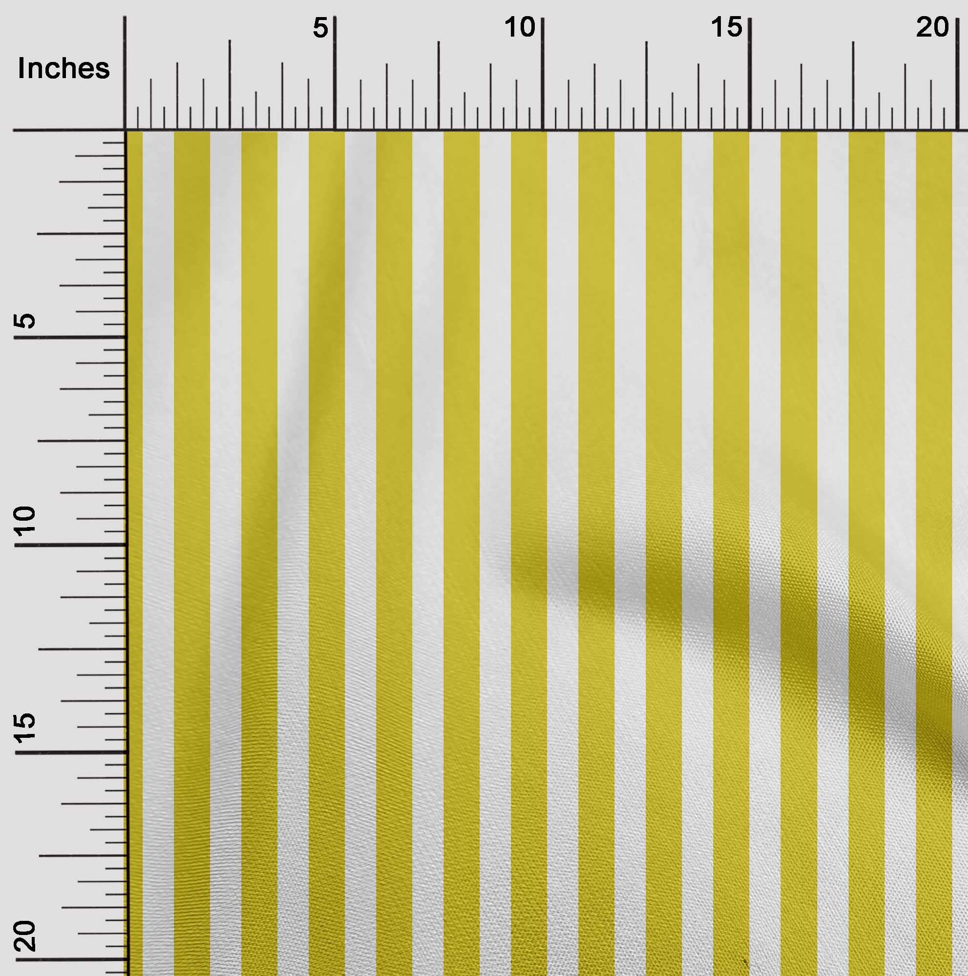 oneOone Rayon Yellow Striped Fabric by The Yard - 56 Inch Wide Printed DIY Sewing Material for Clothing, Dresses & Home Decor Projects