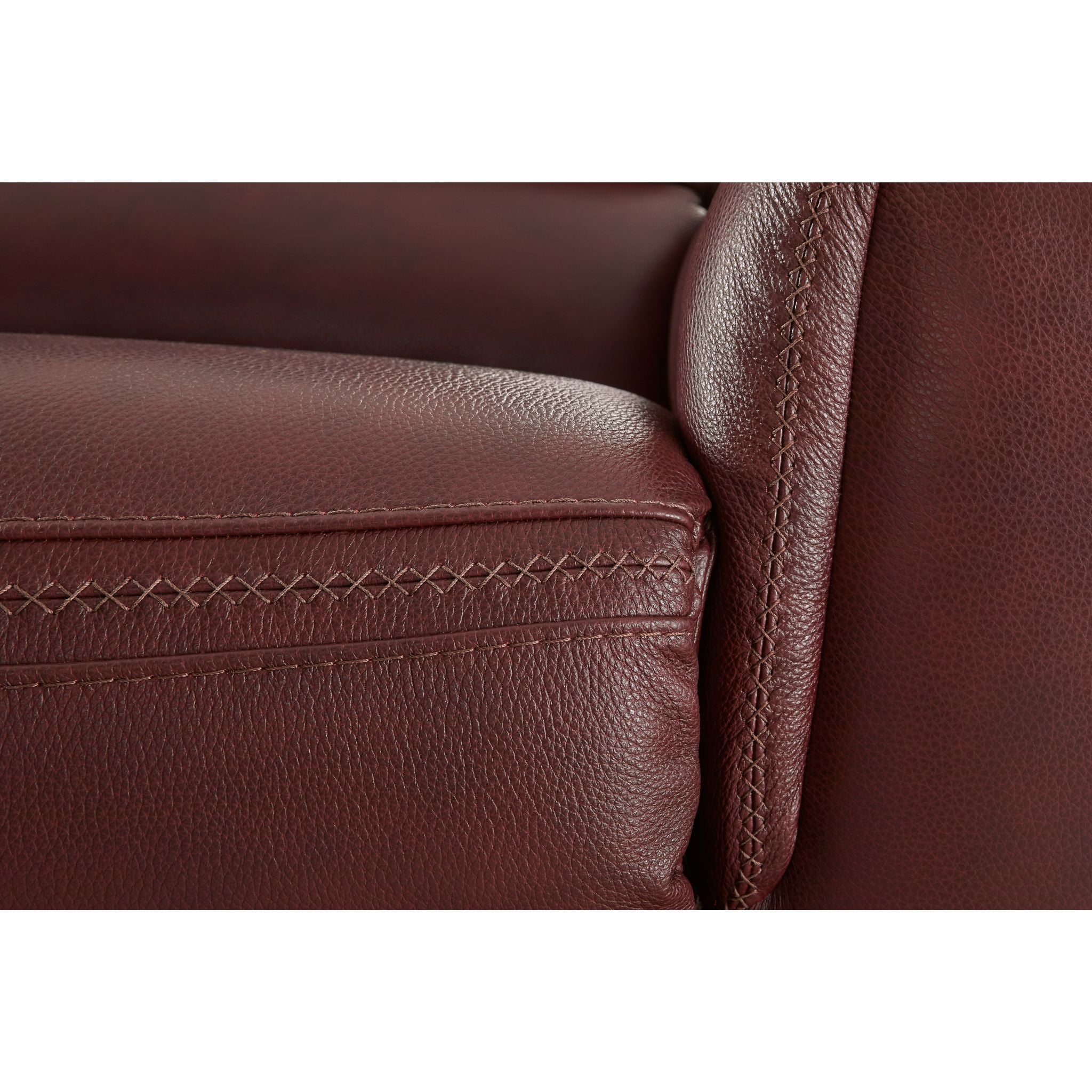 Alessandro Power Reclining Loveseat with Console in Garnet Red - Modern Leather Recliner Sofa for Living Room, Home Theater & Relaxation