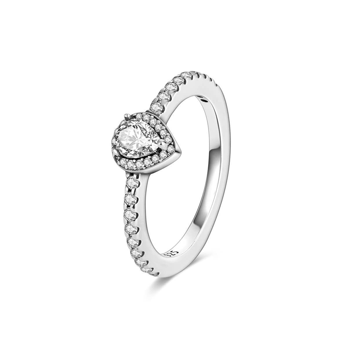NARMO 925 Sterling Silver Rings for Women - Cubic Zirconia Vintage Wedding Band, Elegant Stackable Rings Set, Dainty Jewelry Gift for Her - Perfect for Anniversary, Engagement, Party & Everyday Wear