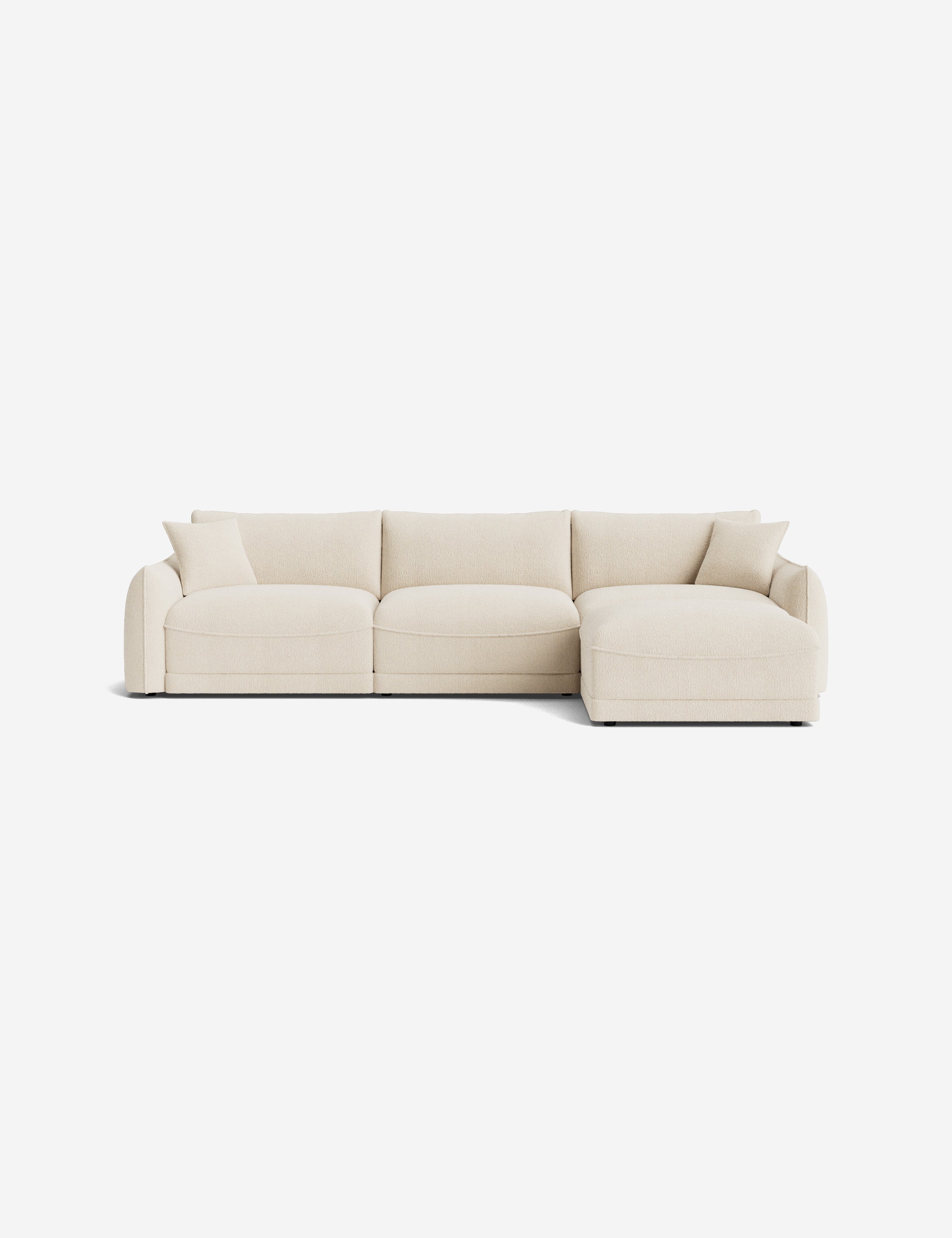 Balmer Sectional Sofa with Ottoman - Modern L-Shaped Couch Set for Living Room, Lounge & Family Room - Comfortable Fabric Sofa for Relaxing, Entertaining & Movie Nights