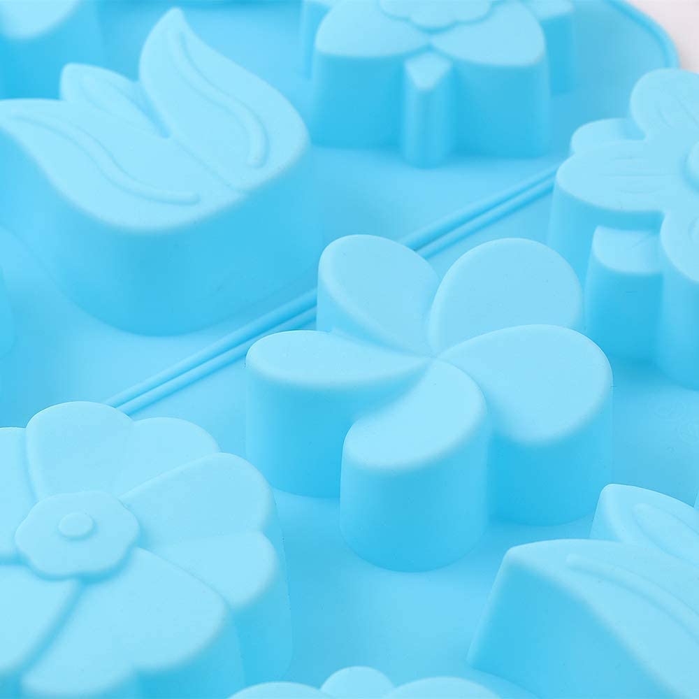 Premium 6-Cavity Silicone Flower Soap Mold Set - Non-Stick Tulip & Daisy Molds for DIY Soap, Candles, Chocolates, Resin Crafts - Perfect for Bath Bombs, Ice Cubes & Home Decor (6 Floral Designs)