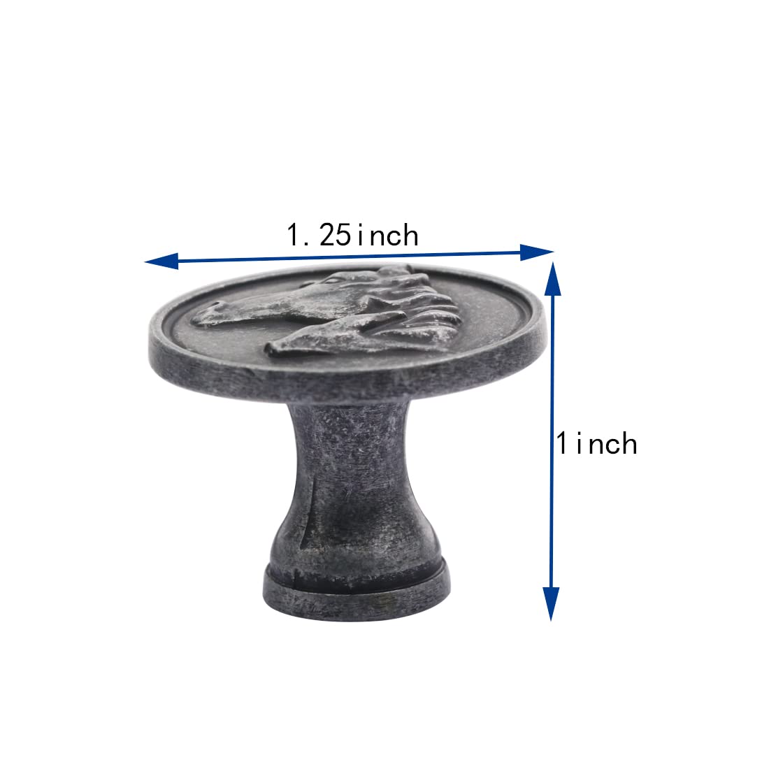 4 Pack Antique Silver Cabinet Knobs & Drawer Pulls - 1.25