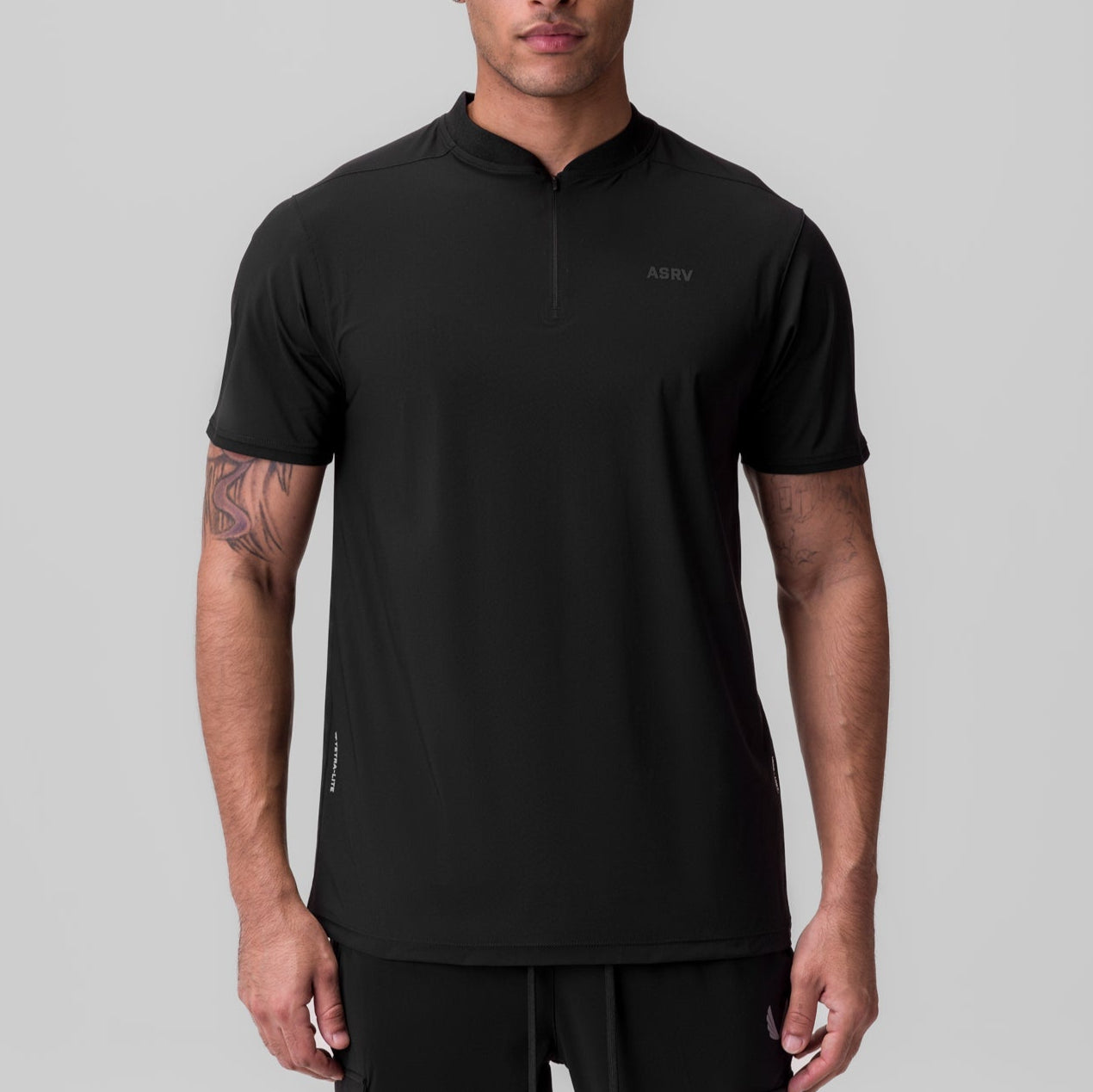 ASRV Tetra Lite Ice Zip Tee - Men's Performance Cooling Workout Shirt with Moisture Wicking Technology for Running, Gym & Outdoor Activities