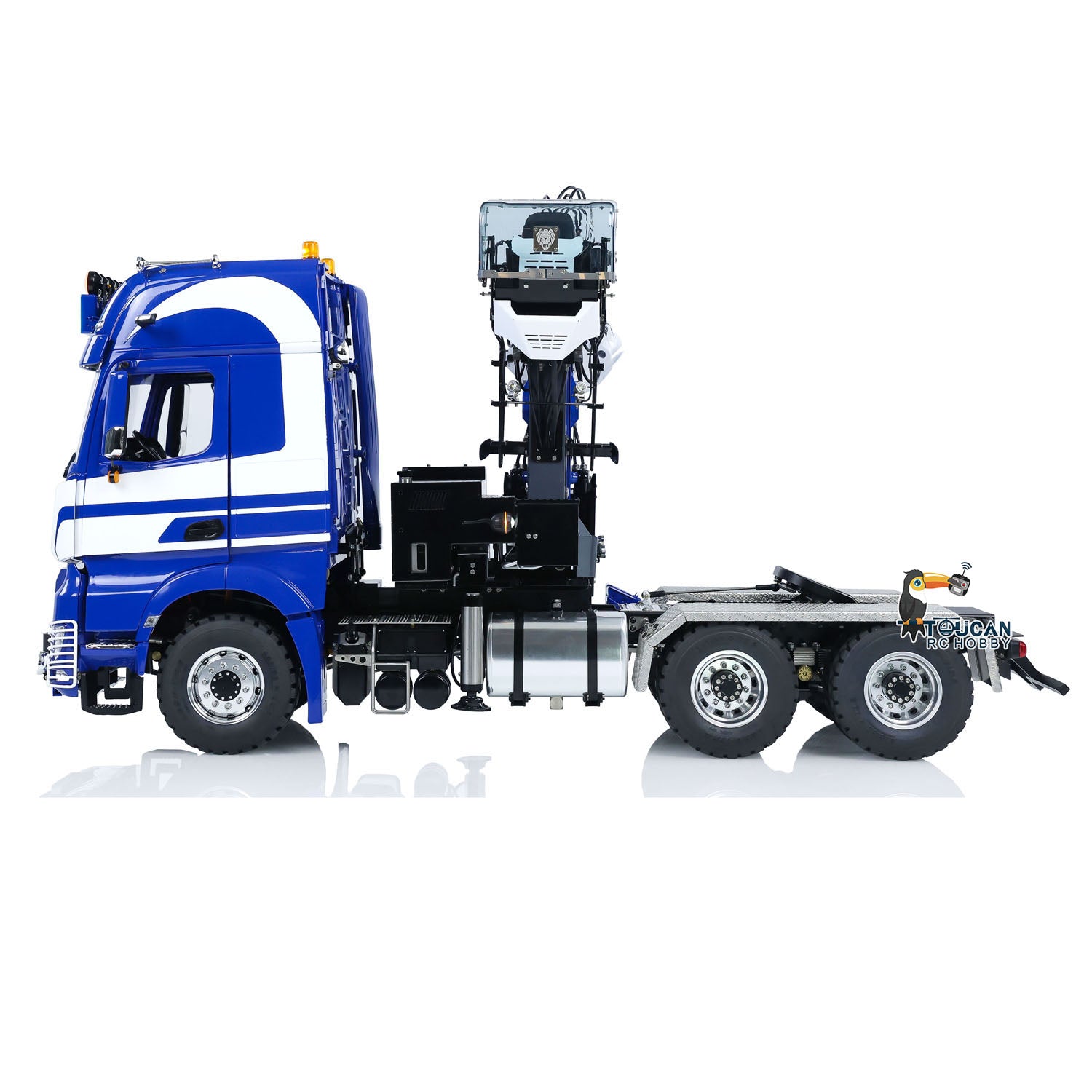 Unitru 1/14 Scale 6X6 RC Tractor Truck with Metal Chassis, Hydraulic Timber Crane & Smoke Effect - Remote Control Construction Vehicle for Adults & Kids - Perfect for Off-Road Play, Construction Site Simulation, and RC Hobby Enthusiasts
