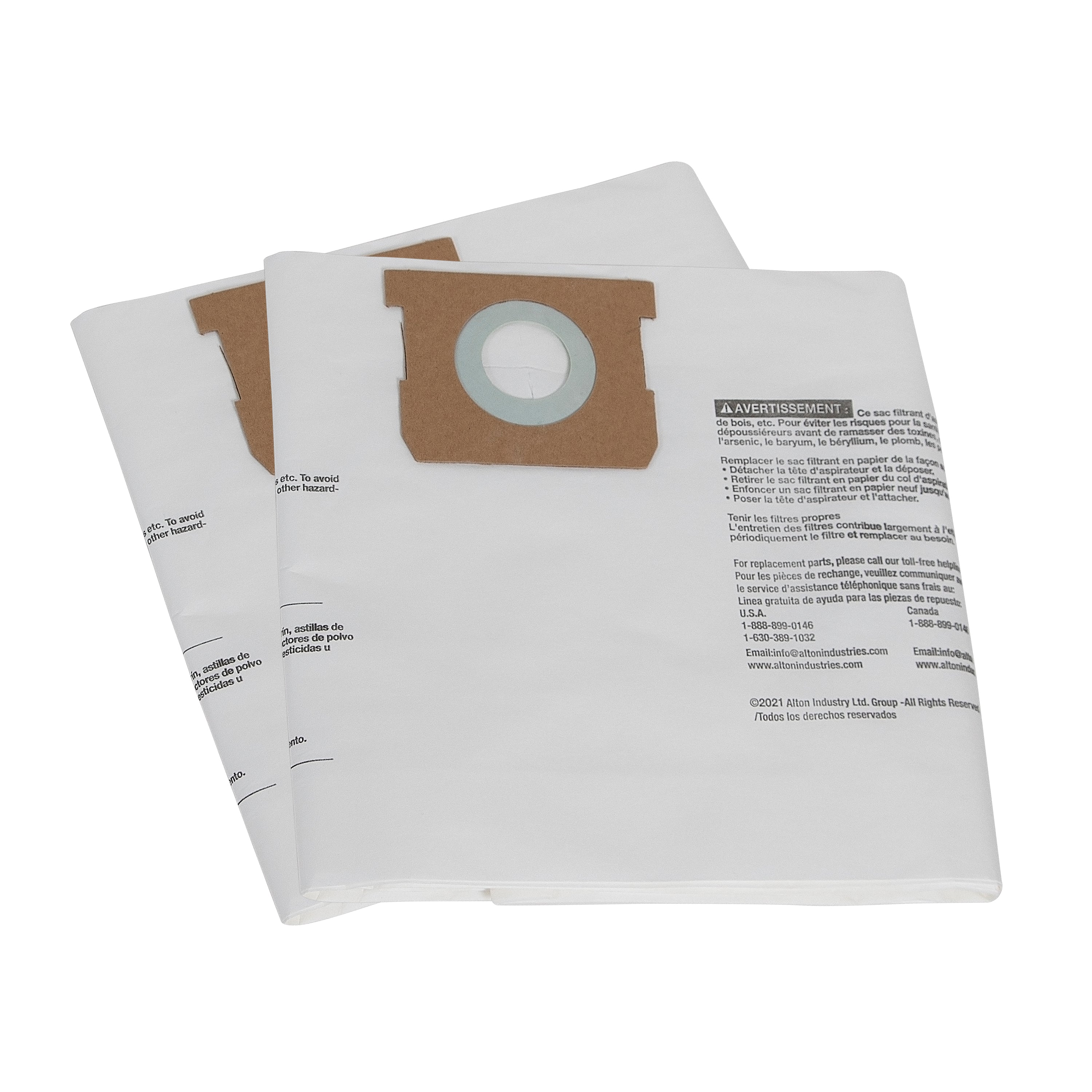 Universal High Efficiency Filter Bags for 4-8 Gallon Wet/Dry Vacuums - 2 Pack - Perfect for Dust Collection, Workshop Cleaning & Home Renovation