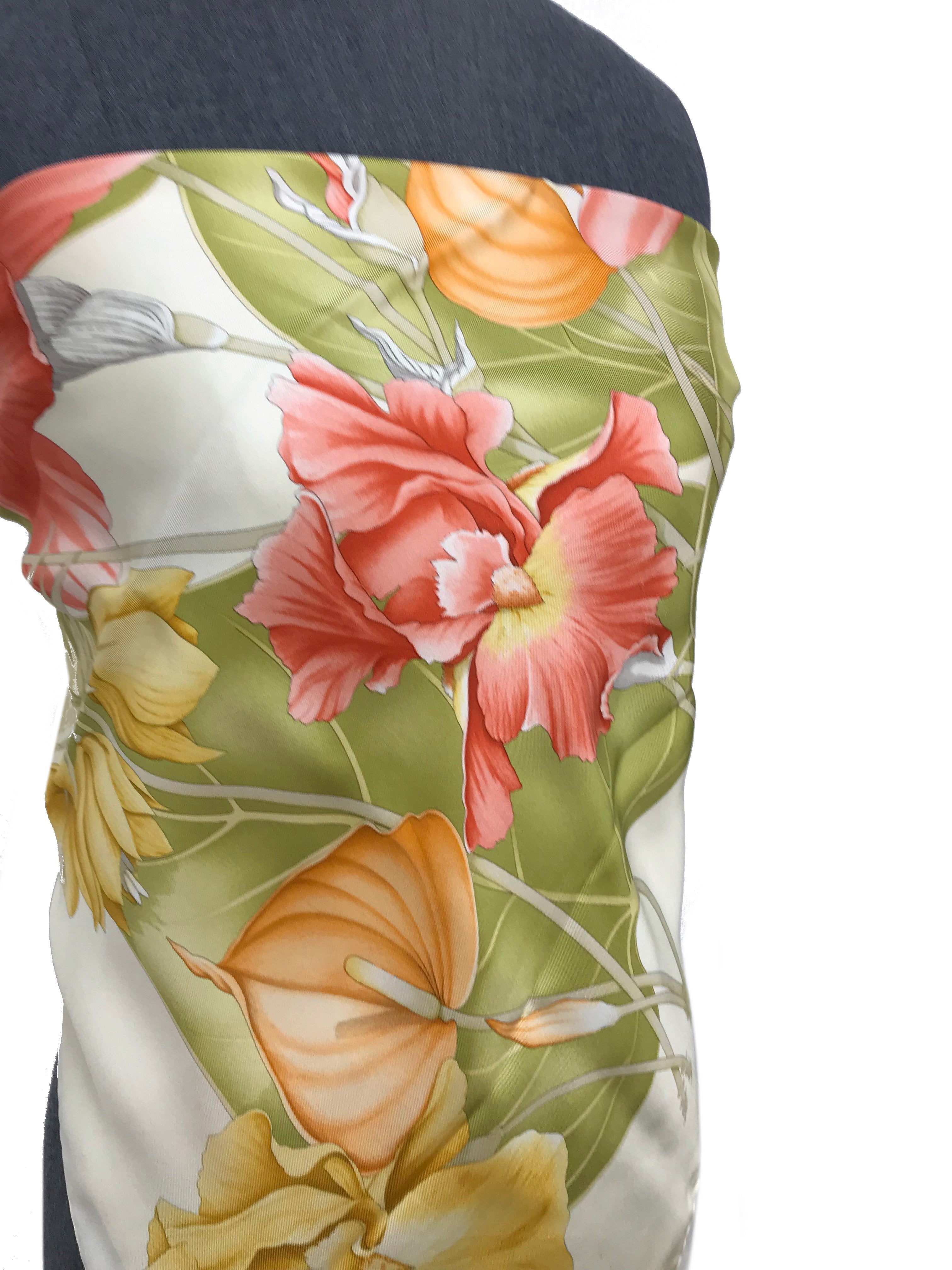 Salvatore Ferragamo Floral Silk Scarf for Women - Luxury Italian Fashion Accessory for Elegant Outfits & Special Occasions