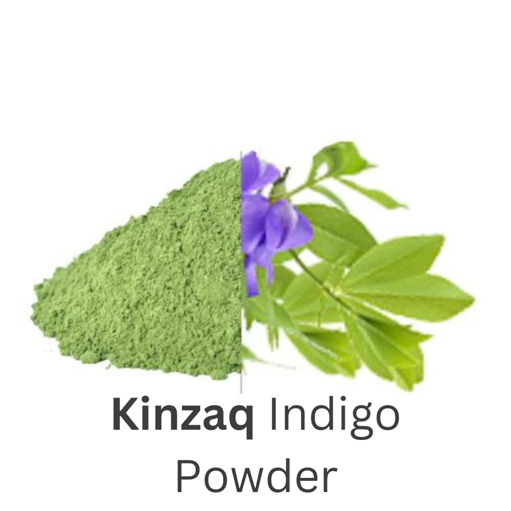 Kinzaq Natural Henna Powder for Hair Color & Growth | Pure & Raw Mehndi Powder (Indigo) | Safe DIY Hair Dye & Conditioning Treatment for Natural Hair Care
