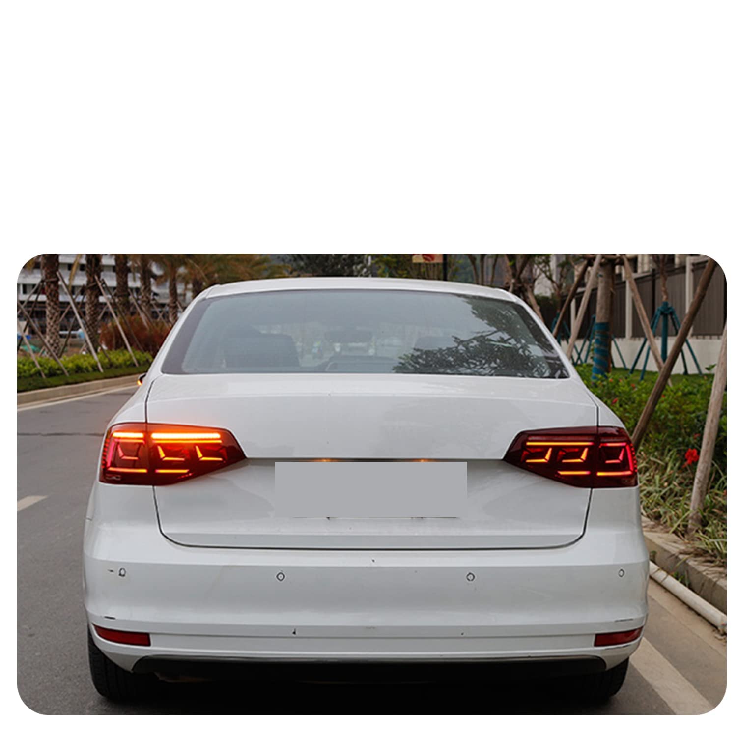 2015-2018 Volkswagen Jetta LED Tail Lights with Startup Animation & Sequential Turn Signals - Red Rear Lamp Assembly for Enhanced Visibility & Style