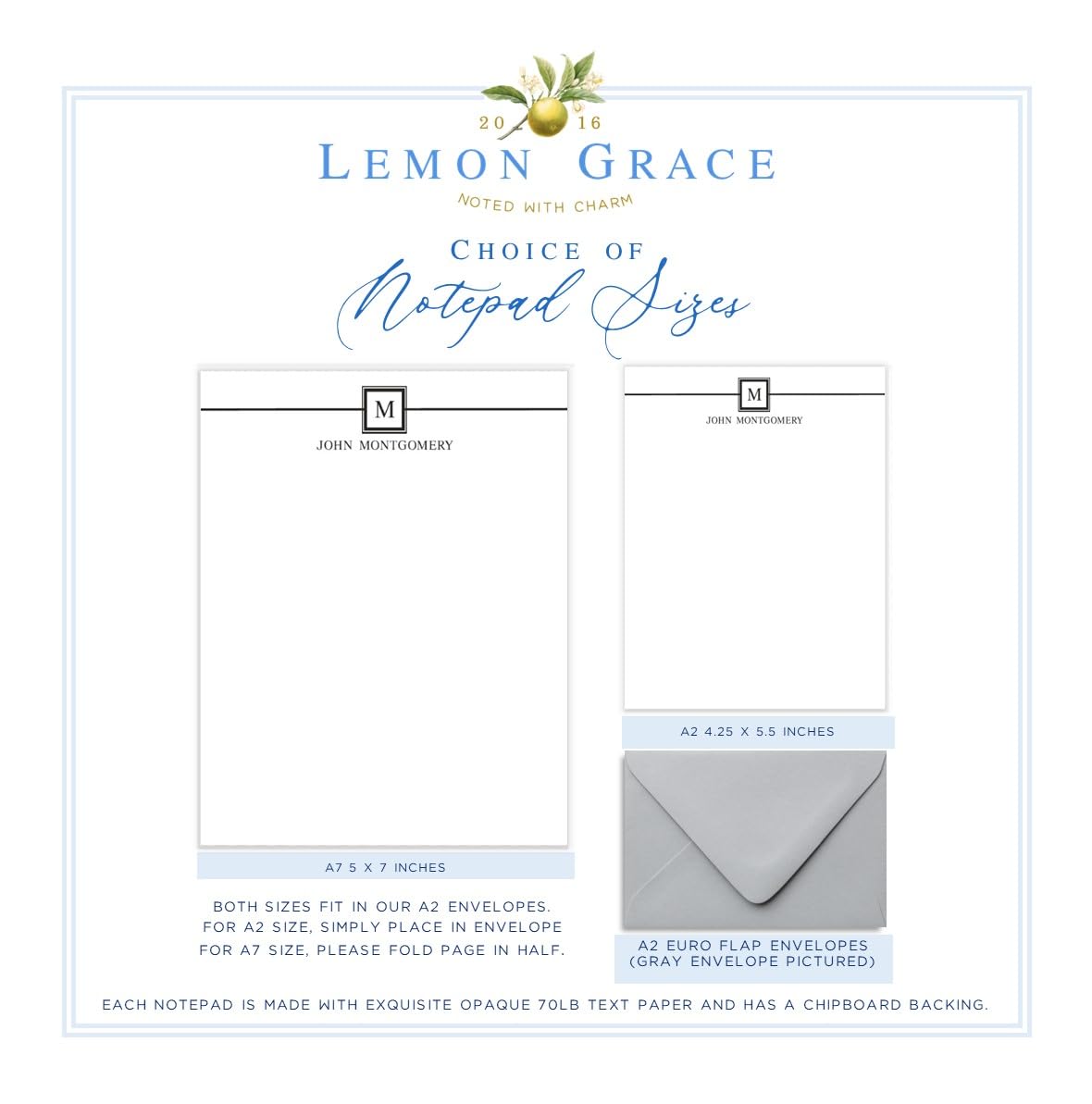 Custom Monogrammed Notepads for Business - Personalized Professional Notepads 4.25x5.5 or 5x7 - Desk Stationery & Office Supplies - Perfect for Corporate Gifts, Client Meetings & Daily Note Taking (ANO-1803)