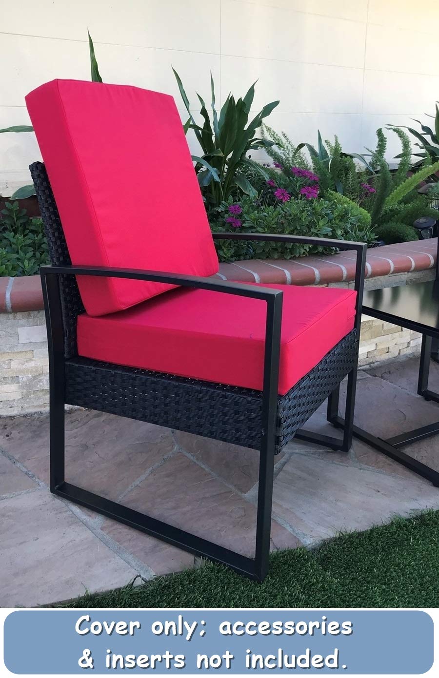 Waterproof UV-Resistant Patio Chair Cushion Cover - Indoor/Outdoor Use, 22x22x4 Inches, Lava Red - Perfect for Poolside, Garden, Deck & Patio Furniture Protection