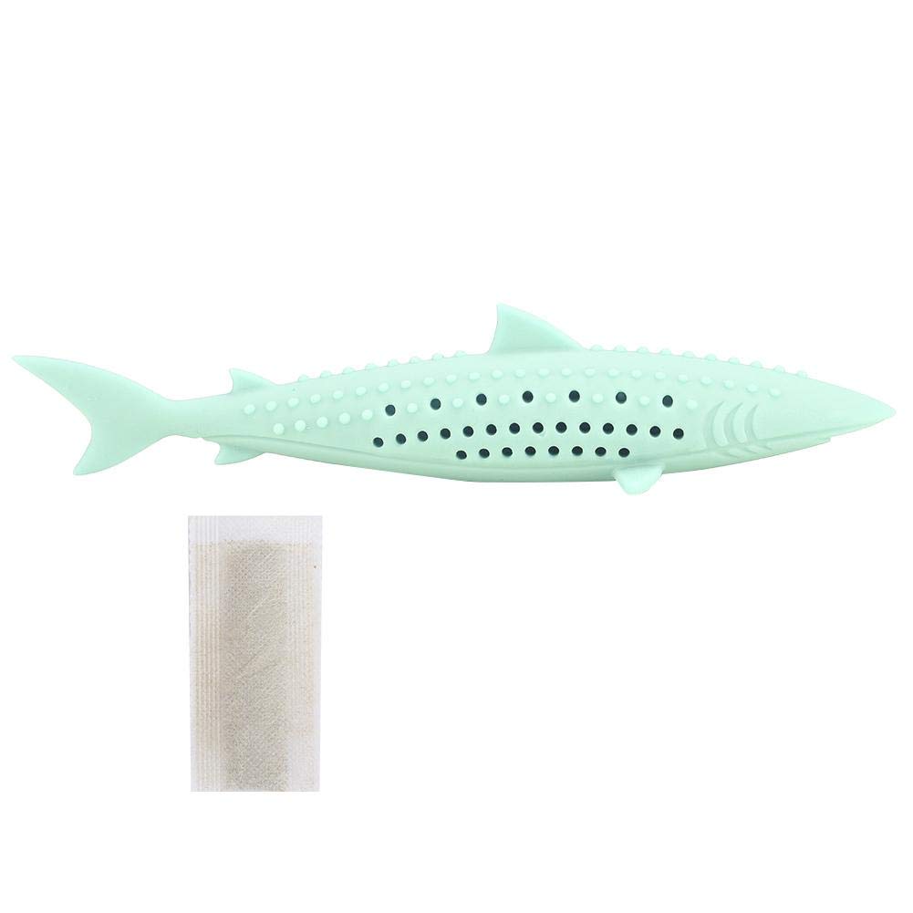 Zerodis Catnip Chew Toy for Cats - Silicone Fish-Shaped Dental Toy with Catnip for Teeth Cleaning & Interactive Play (Green) - Perfect for Indoor Play & Dental Health