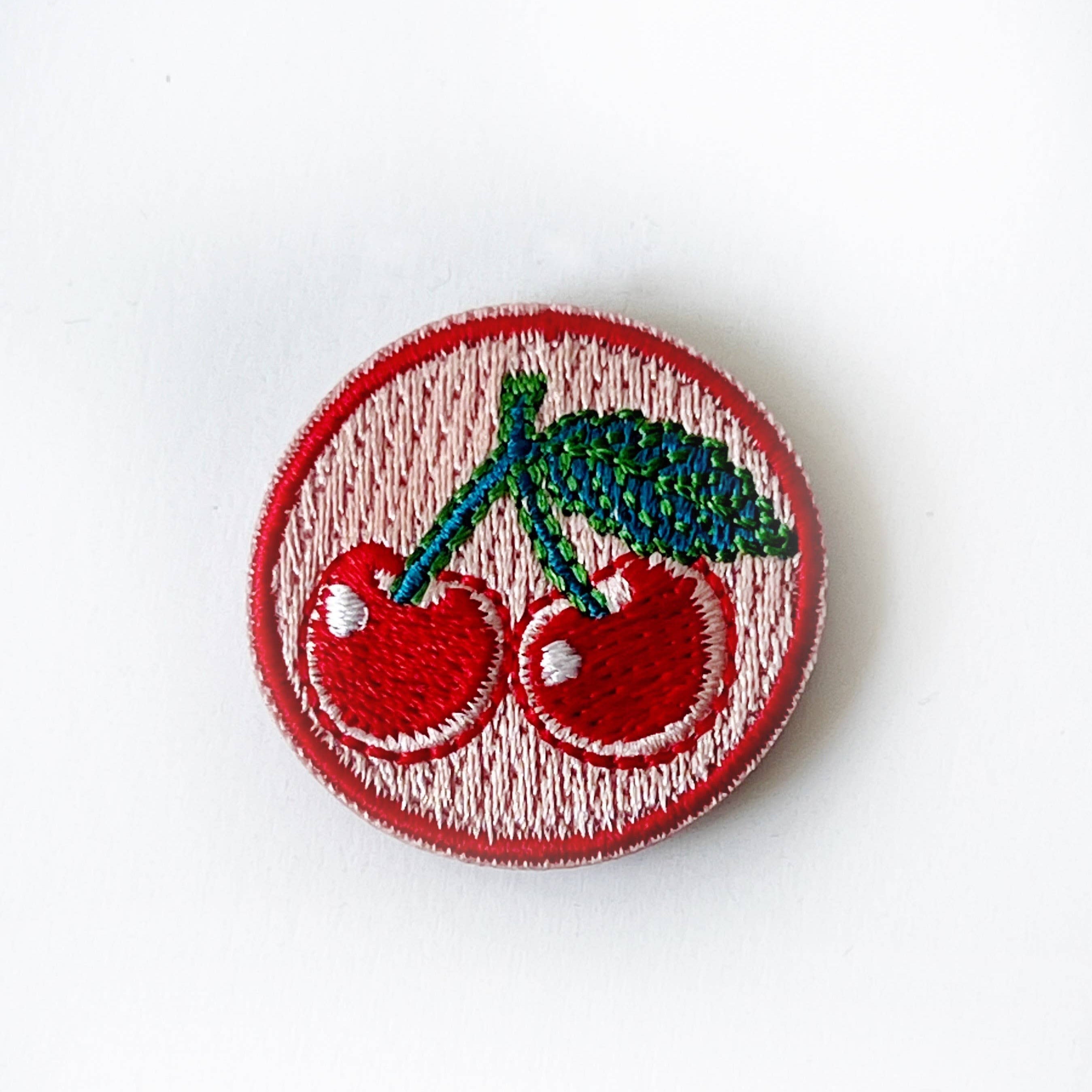 Embroidered Cherries Needle Minder - Magnetic Needle Holder for Sewing, Quilting & Embroidery - Perfect for Crafters & DIY Enthusiasts