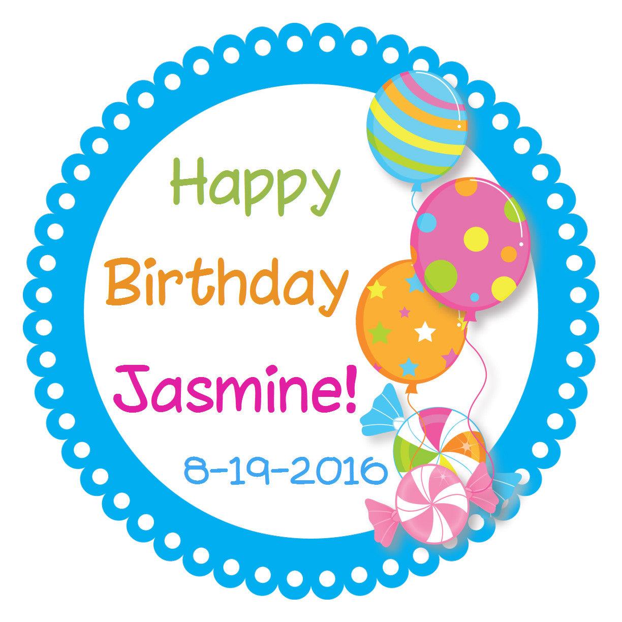 Happy Birthday Balloons for Girls - Cute Stickers & Party Favors - Perfect for Birthday Decorations, Baby Showers & Kids' Parties