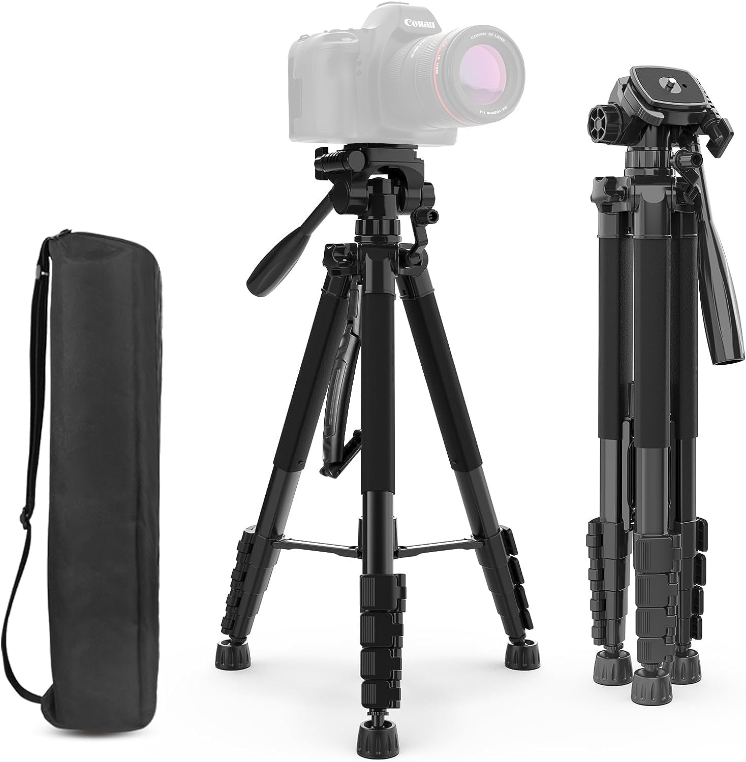 Lightweight 57-inch Camera Tripod for Sony Handycam Camcorders - HDR-AS100V, CX220, CX230, CX240, CX290, CX330, CX380, CX430V, CX900, PJ230, PJ275, PJ340, PJ380, PJ430V, PJ540, PJ650V, PV790V, PJ810 - Perfect for Travel, Vlogging, and Outdoor Shooting