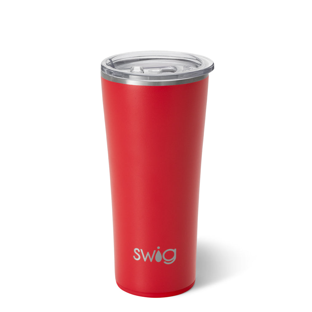 22oz Red Insulated Tumbler with Lid & Straw - Keeps Drinks Hot/Cold for Hours - Perfect for Coffee, Tea, Water - Ideal for Office, Gym, Travel & Outdoor Activities