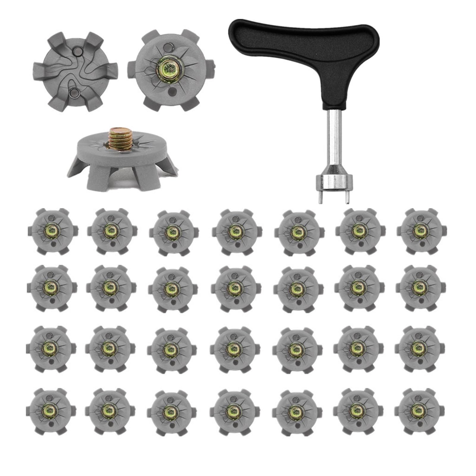 30-Piece Stainless Steel Golf Shoe Spikes Replacement Kit with Cleats Spanner Wrench - Durable Golf Shoe Accessories for Men & Women - Perfect for Course Play, Practice & Wet Conditions