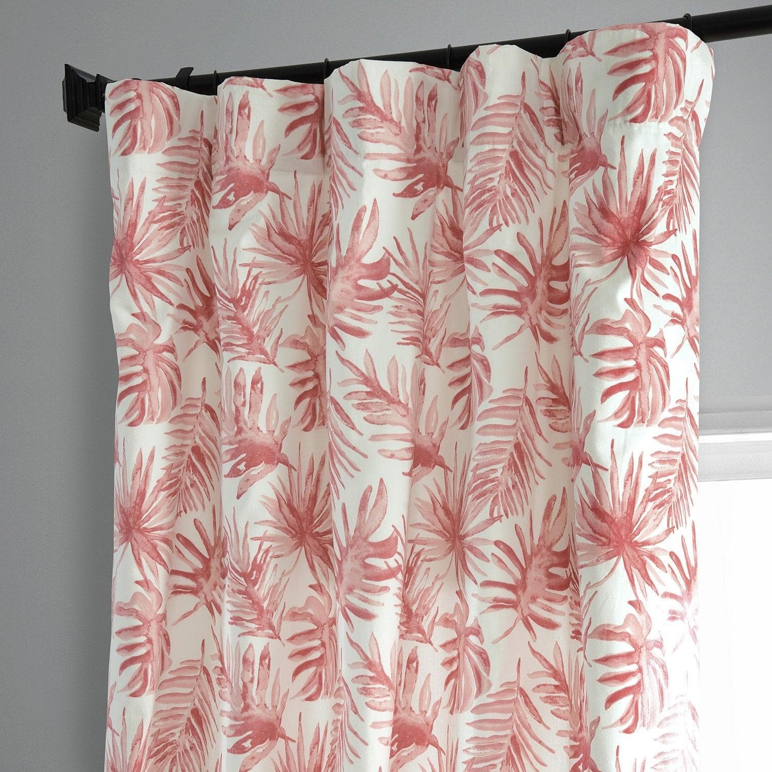 Artemis Rust Floral Printed Cotton Blackout Curtains - Elegant Window Treatment for Bedroom & Living Room, Light Blocking & Thermal Insulation