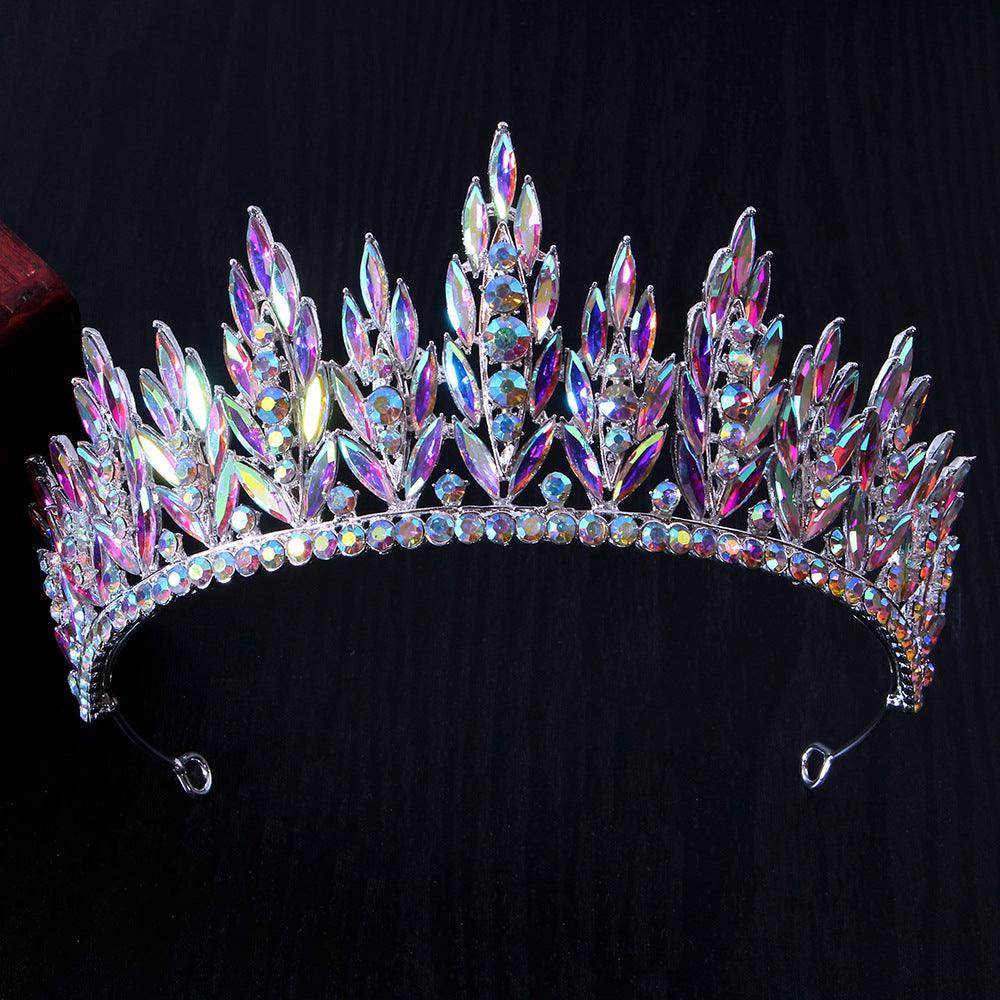 Diamond Bridal Tiara Headpiece - Half Round Crown for Wedding, Photography & Makeup Styling | Sparkling Hair Accessory for Bride (677485871099) | Perfect for Bridal Showers, Ceremonies & Photo Shoots