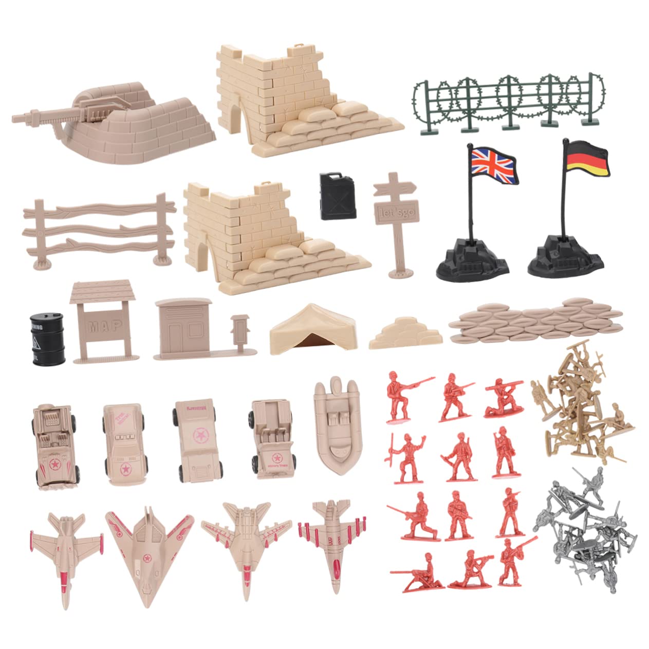 Toyvian 1 Set Plastic Model Soldier Playset - Military Simulation Toys for Kids with Aircraft, Perfect for Role Play & Battle Scenes | Educational Child Toy Gift for Boys & Girls