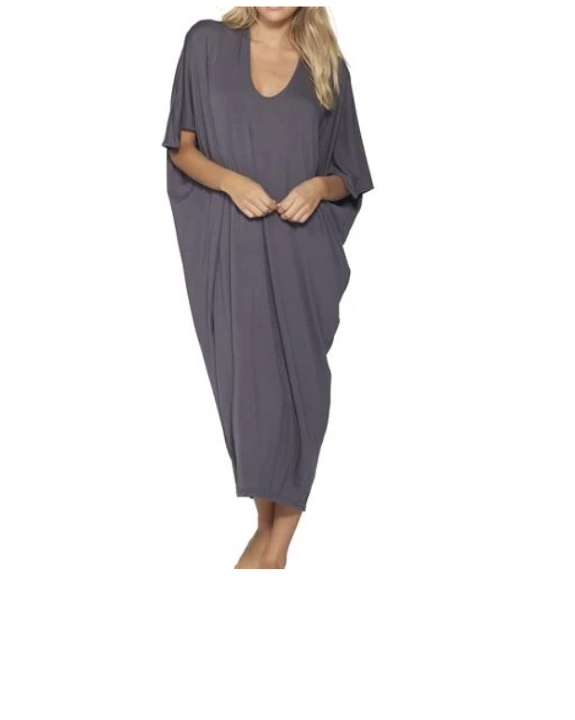 BAREFOOT DREAMS Luxe Milk Jersey Caftan - Soft & Cozy Women's Loungewear for Relaxing at Home, Spa Days & Beach Cover-Up