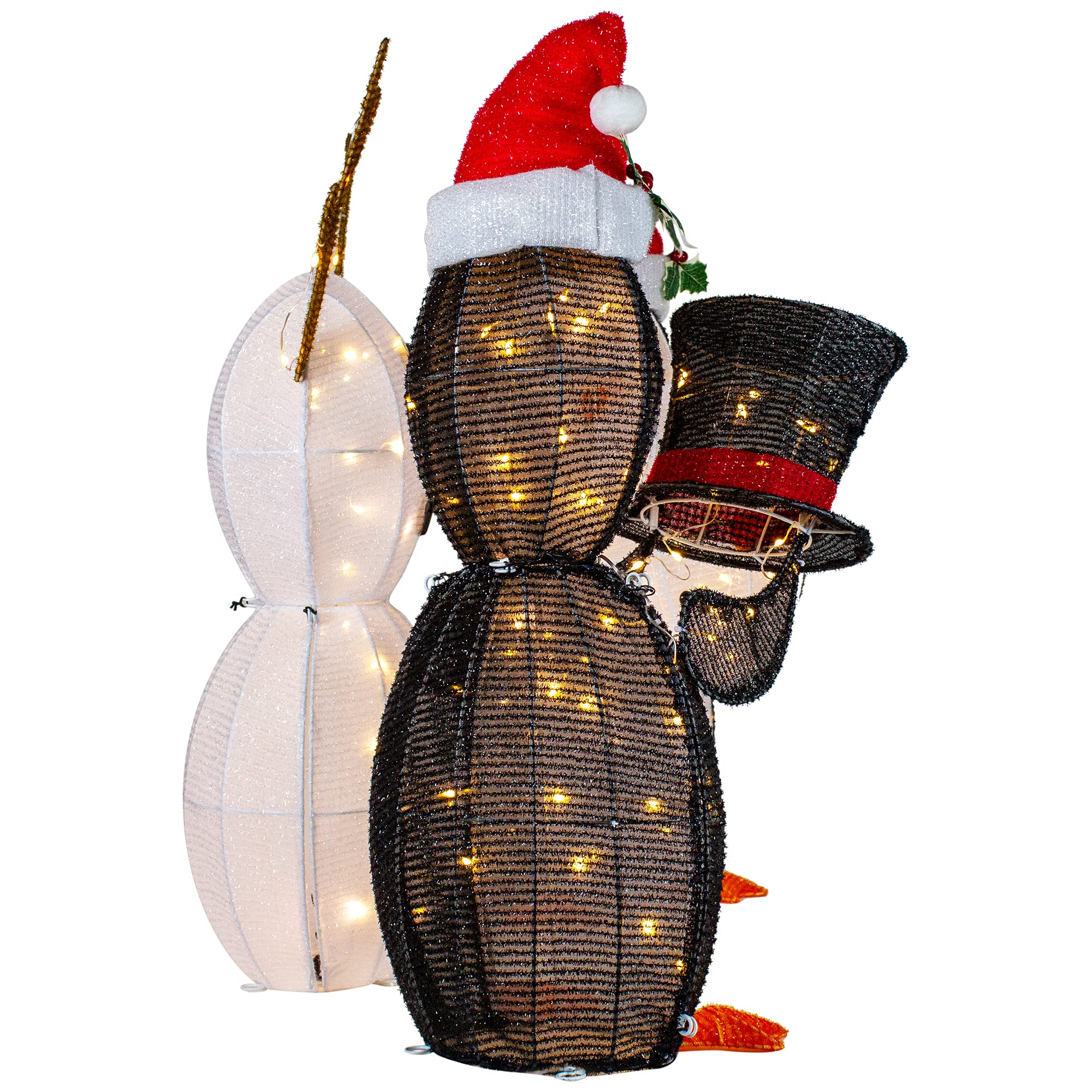 3-Pack LED Lighted Penguin Snowman Outdoor Christmas Decorations - 35