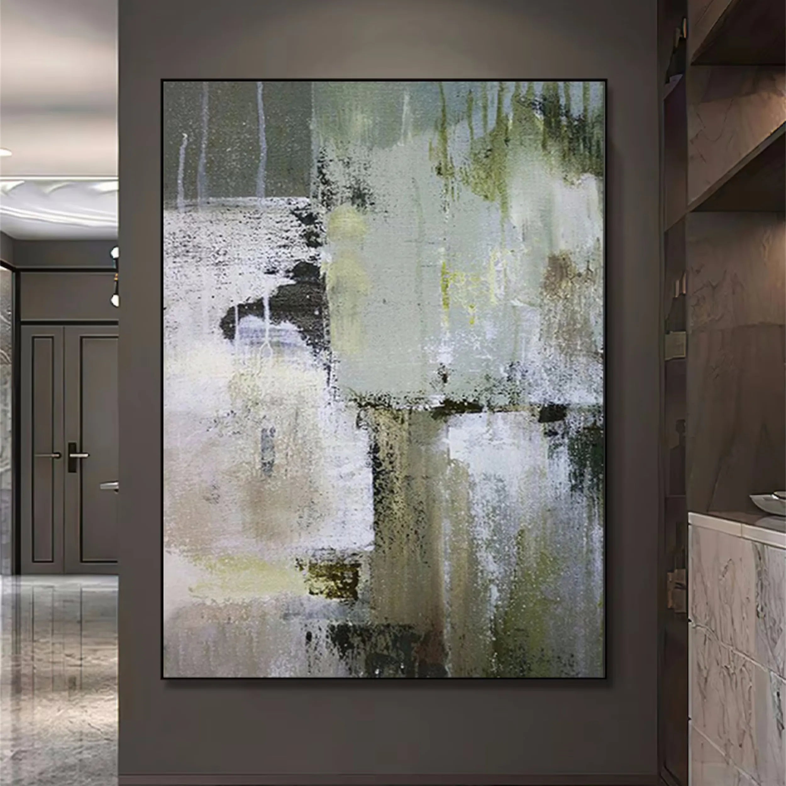 Abstract Painting #AB 105 - Modern Wall Art for Living Room, Bedroom & Office Decor - Handmade Canvas Artwork for Home & Office Interior Design
