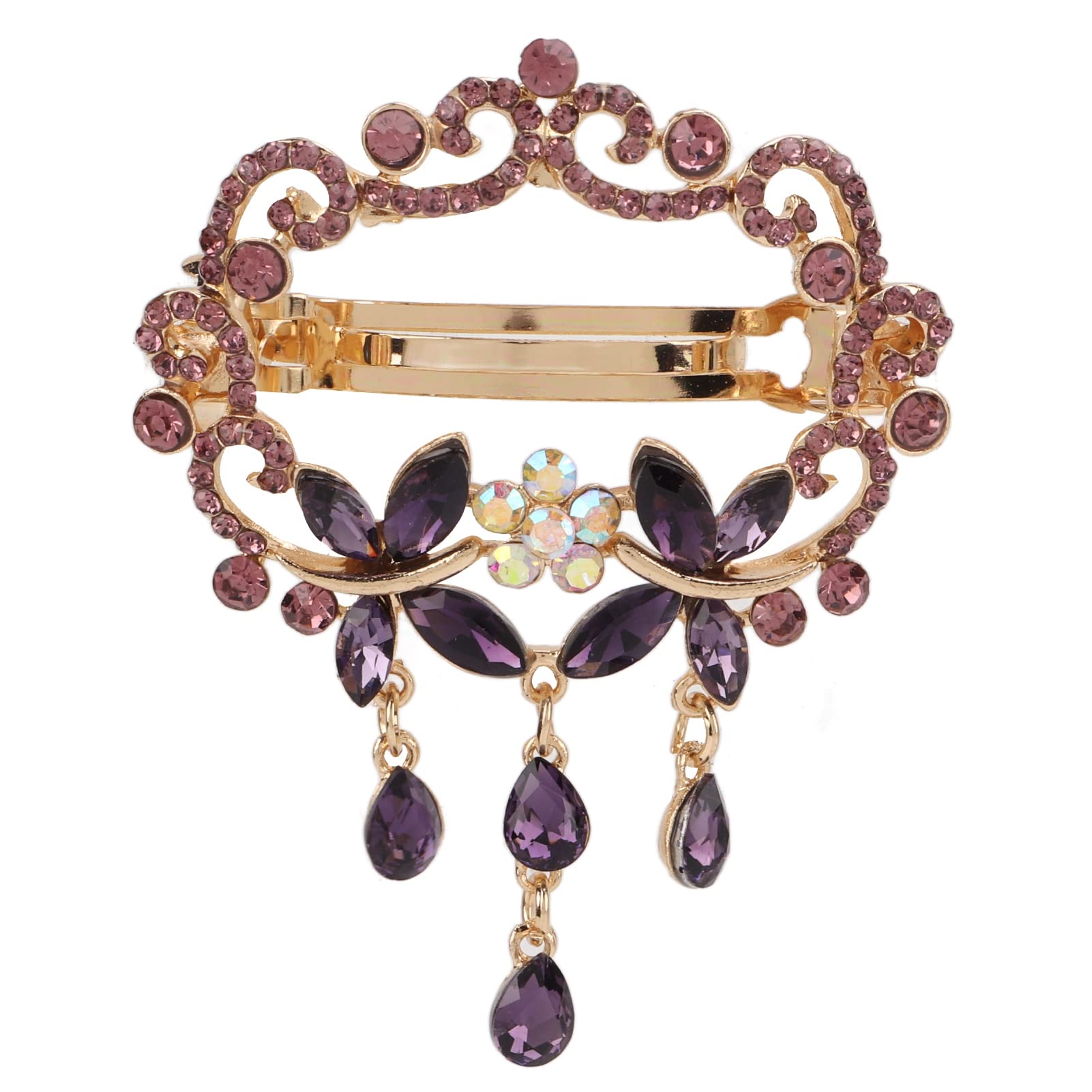 Elegant Rhinestone Hair Barrettes for Women & Girls - Shiny Jewelry Design Hair Clips, Hairpins & Hair Accessories - Perfect Gift for Any Occasion (Purple) | Great for Weddings, Parties, Prom & Everyday Wear