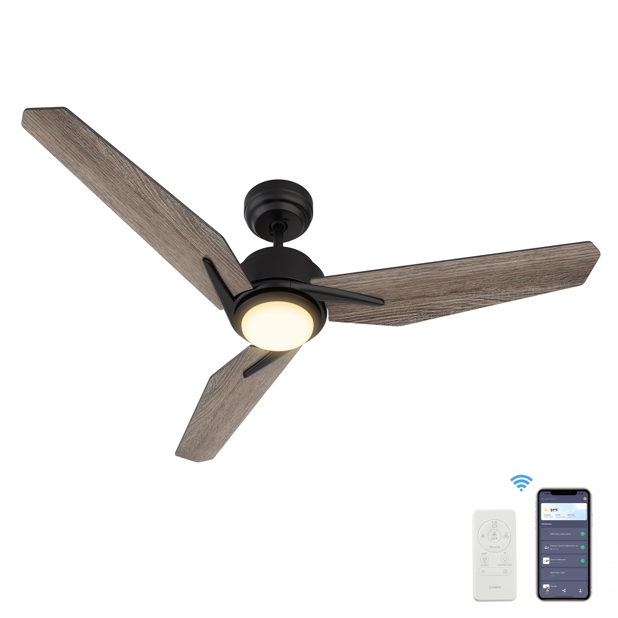 SMAAIR Smart Ceiling Fan with Light - 52