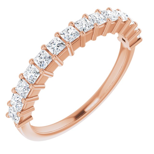 0.84 Carat Princess Cut Diamond Wedding Band - Elegant Shared Prong Setting for Women, Perfect for Bridal Jewelry, Engagement Rings & Anniversary Gifts