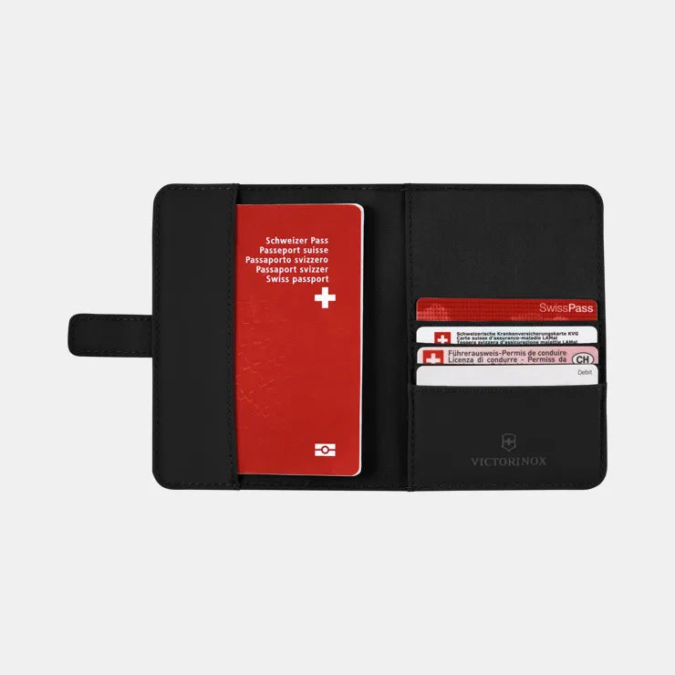 Victorinox Travel Essentials RFID Blocking Passport Holder - Slim & Secure for International Travel - Perfect for Airports, Business Trips & Vacations (Model 653361/653362)