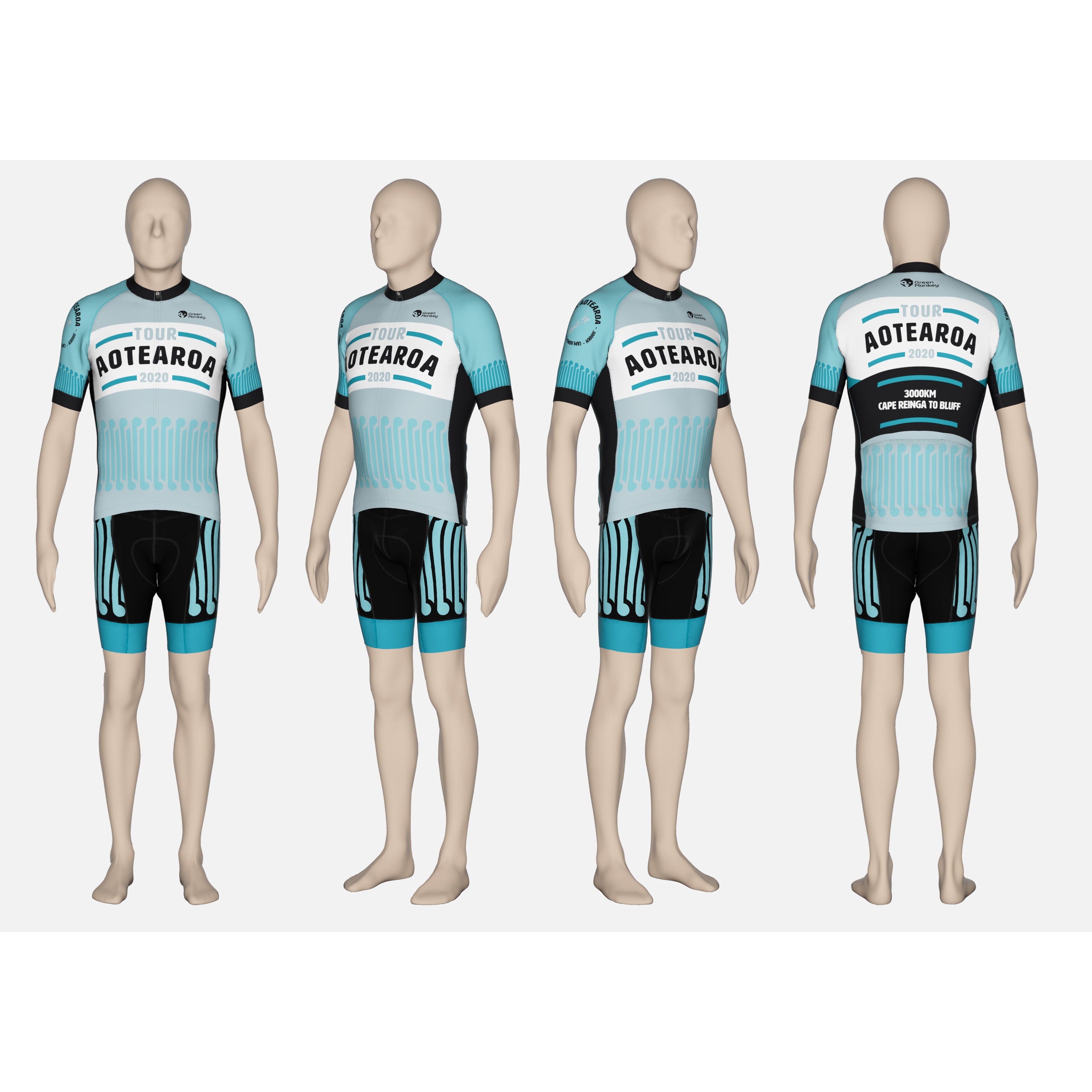 Future Koru Tour Aotearoa 2020 Men's Cycling Bib Shorts - Comfortable & Breathable for Long Distance Rides & Road Biking