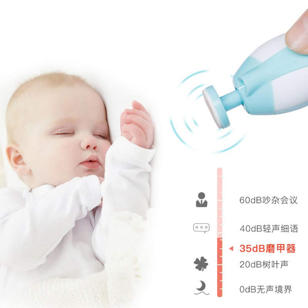 Electric Baby Nail Trimmer Kit with LED Light - Safe Baby Nail Clippers, Filer & Scissors for Newborns & Toddlers - Gentle Manicure & Pedicure Care Set for Home Use