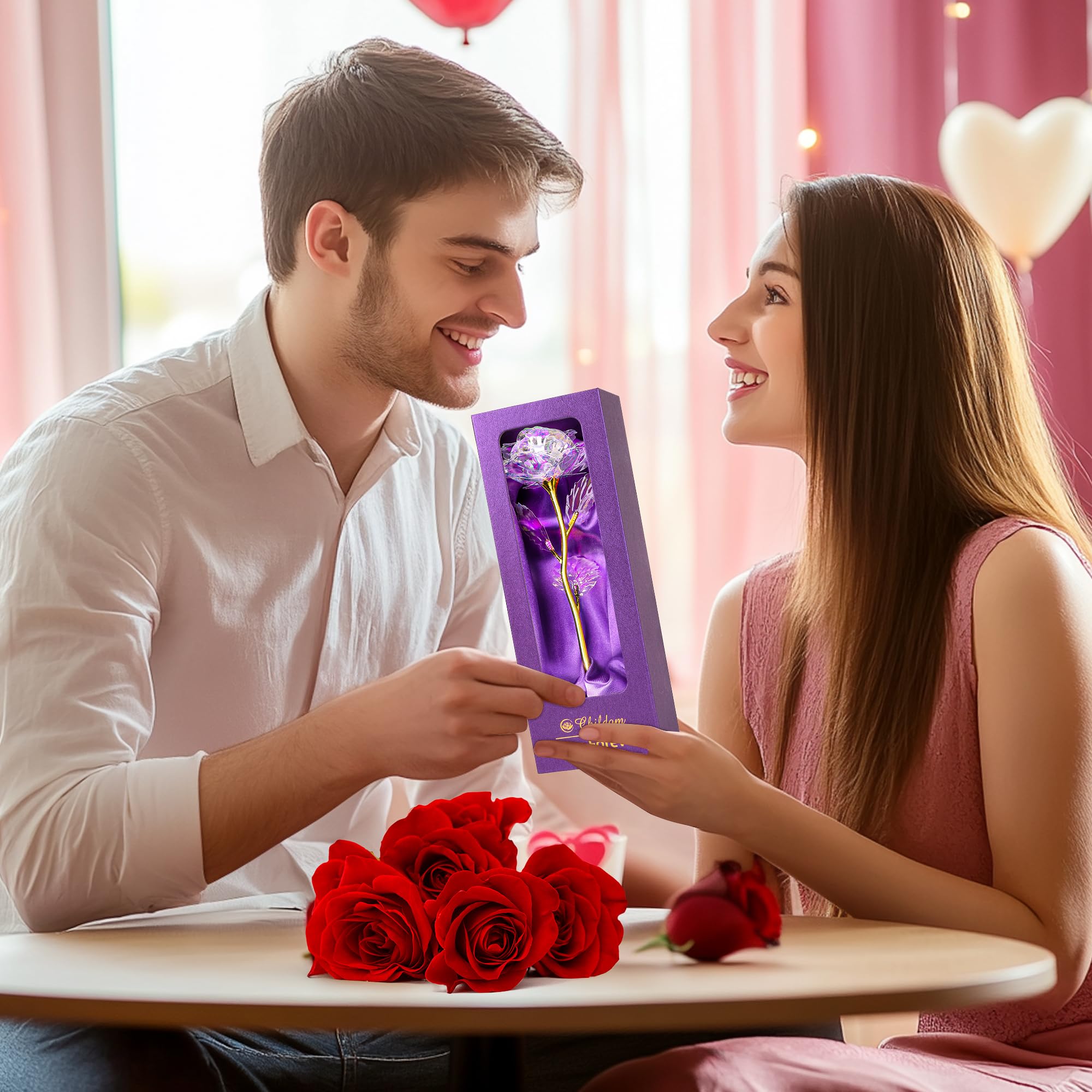 Beautiful Artificial Rainbow Rose Gift for Mom - Perfect for Mother's Day, Birthday, Anniversary & Valentine's Day - Thoughtful Present for Wife, Grandma & Special Women from Daughter or Son - Ideal for Home Decor, Office Desk & Romantic Surprises