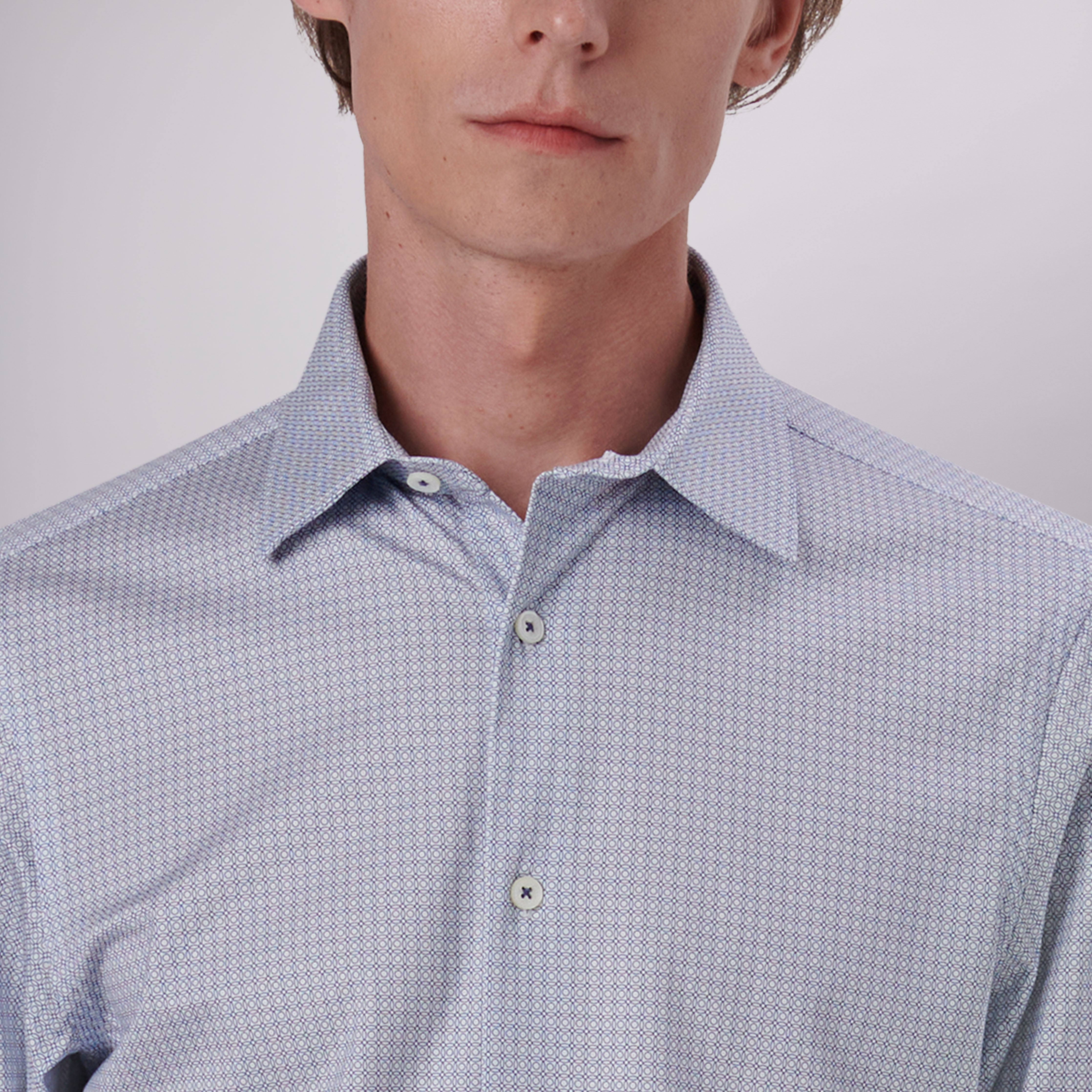 James Geometric Print Cotton Shirt for Men - Stylish Casual Button Down Shirt for Work, Office & Everyday Wear