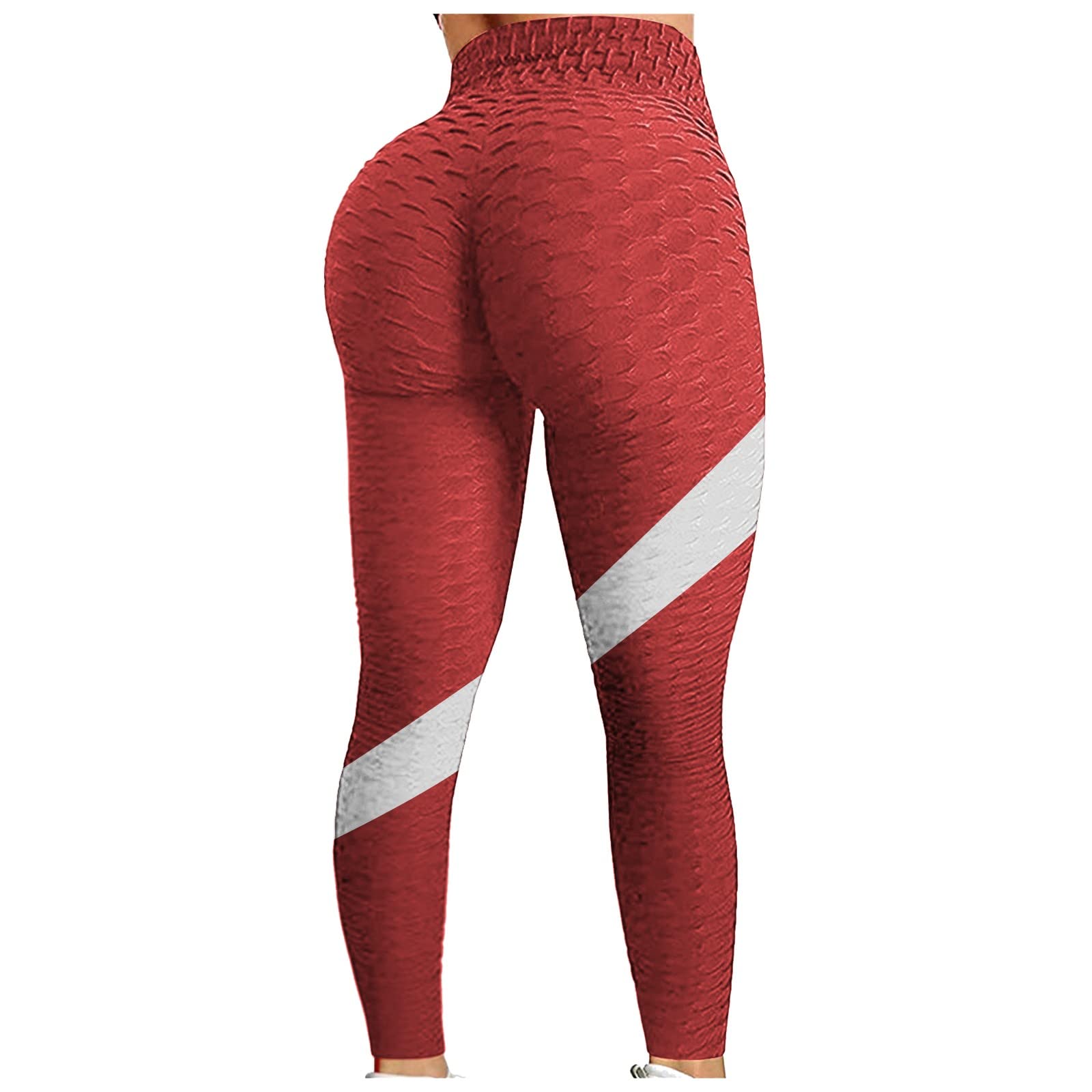 Ymosrh High Waisted Textured Yoga Pants for Women - Butt Lifting Anti-Cellulite Workout Leggings | Perfect for Yoga, Gym & Casual Wear