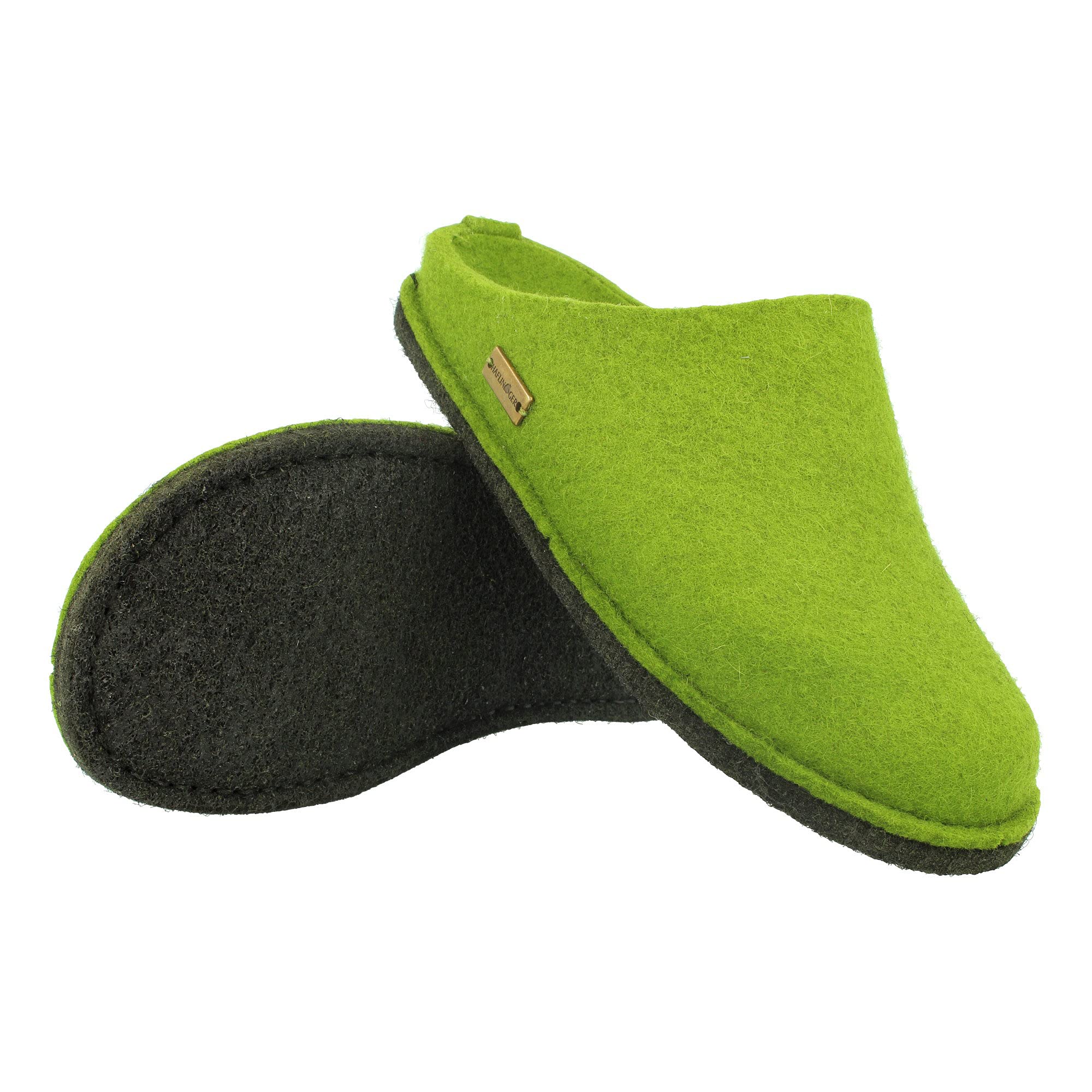 HAFLINGER Men's Open Back Slippers - Soft Wool House Shoes for Indoor Comfort - Perfect for Relaxing at Home, Lounging & Cold Floors