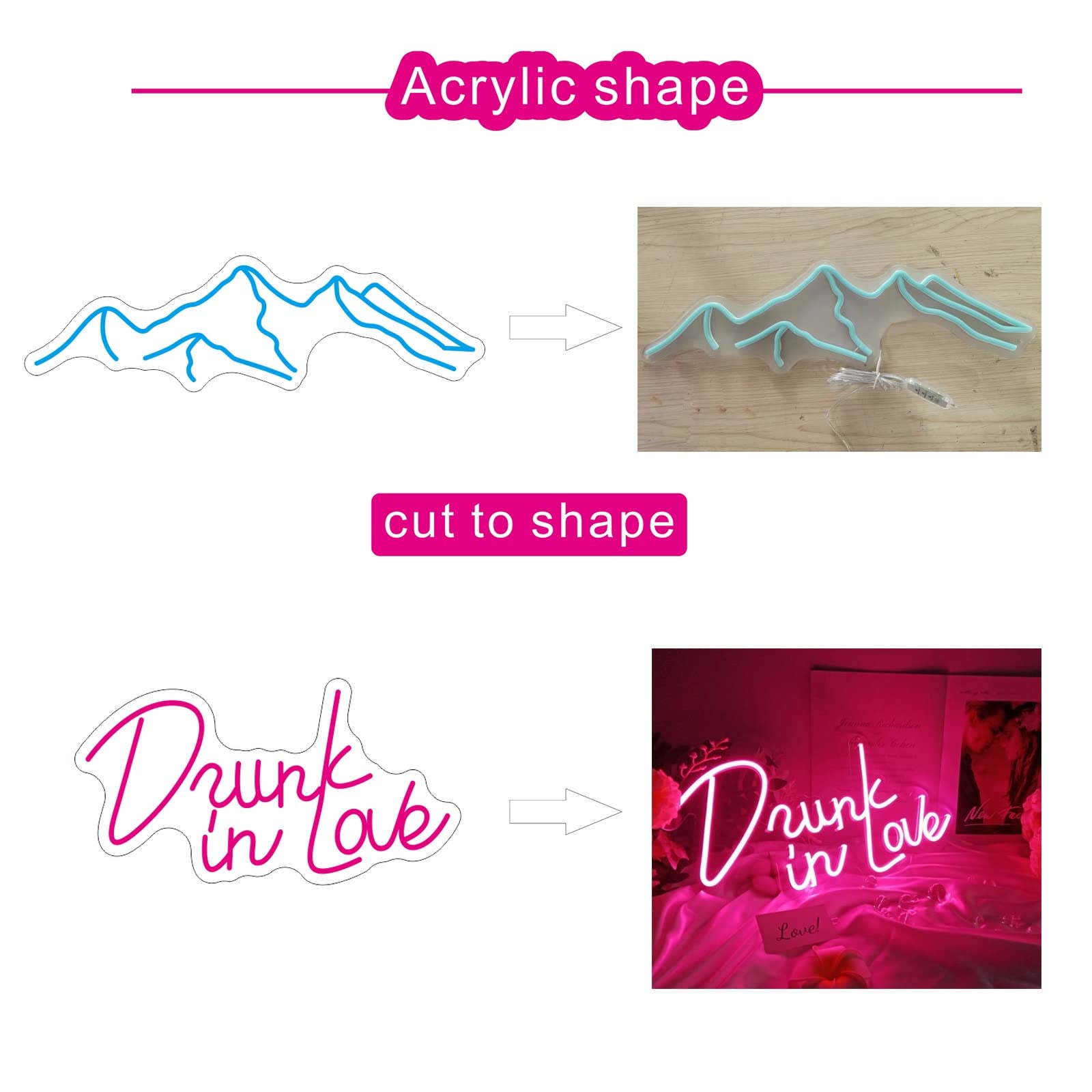 Custom 'Let's Stay Home' Dimmable Neon Sign Light - Pink Wall Art Decor for Living Room, Bedroom, Office - Perfect for Christmas, Wedding & Home Decor (75cm Wide)