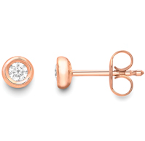 18ct Rose Gold Diamond Stud Earrings for Women - Elegant 0.5 Carat Round Cut Diamond Earrings for Everyday Wear, Anniversary & Wedding Gifts