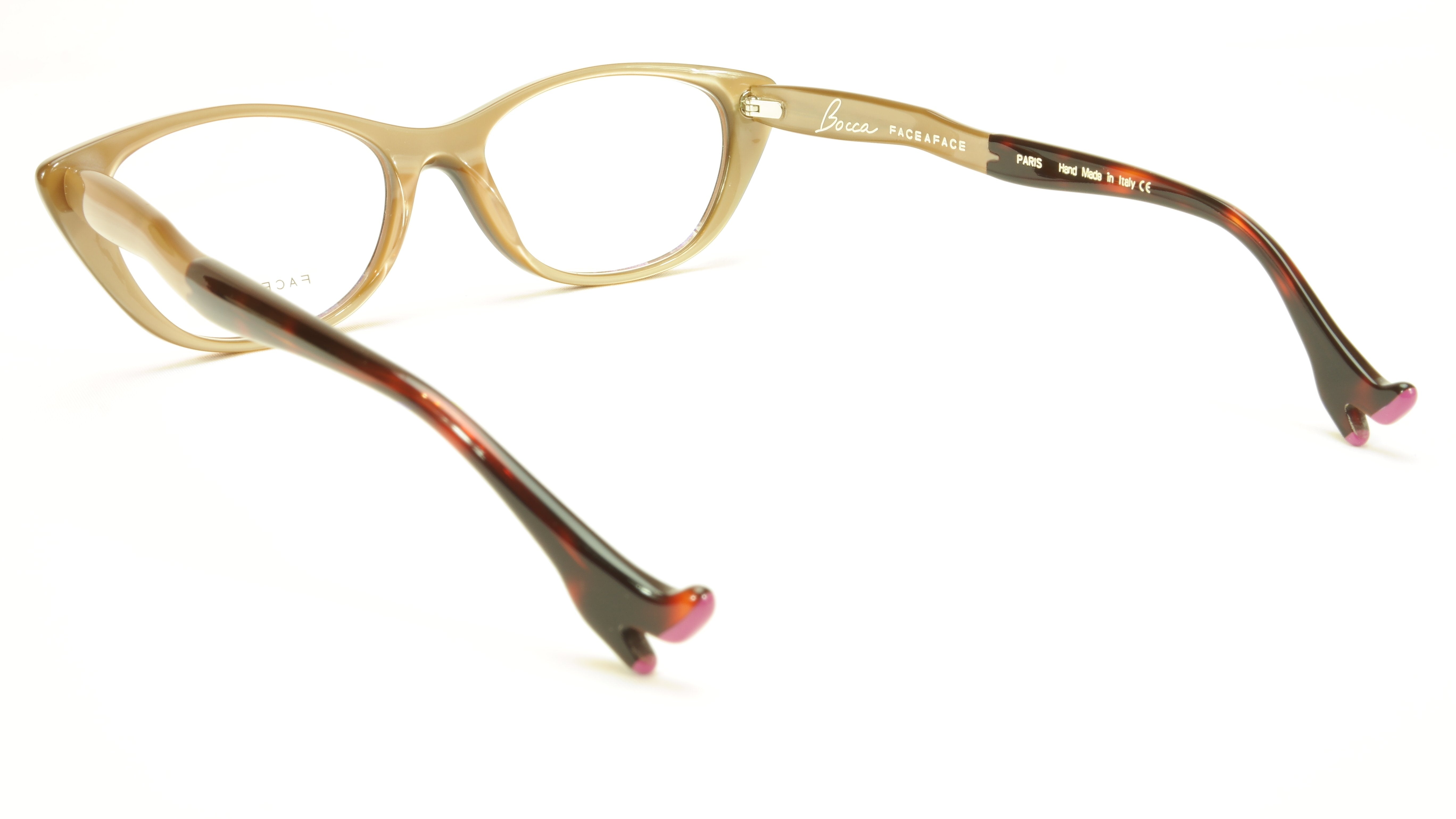 Face A Face Bocca Sexy 1 Col 080 Chestnut Beige Tortoise Eyeglasses - Stylish Women's Optical Frames for Work, Reading & Fashion - Premium Lightweight Glasses for Everyday Wear