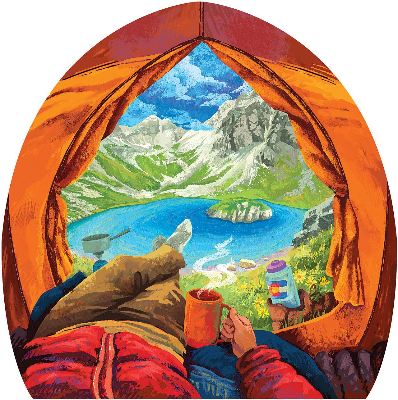 Alpine Lifestyle Sticker Art Set - Beautiful Mountain Tent Decals for Walls, Laptops & DIY Crafts | Perfect for Bedroom Decor, Office Spaces & Gift Giving