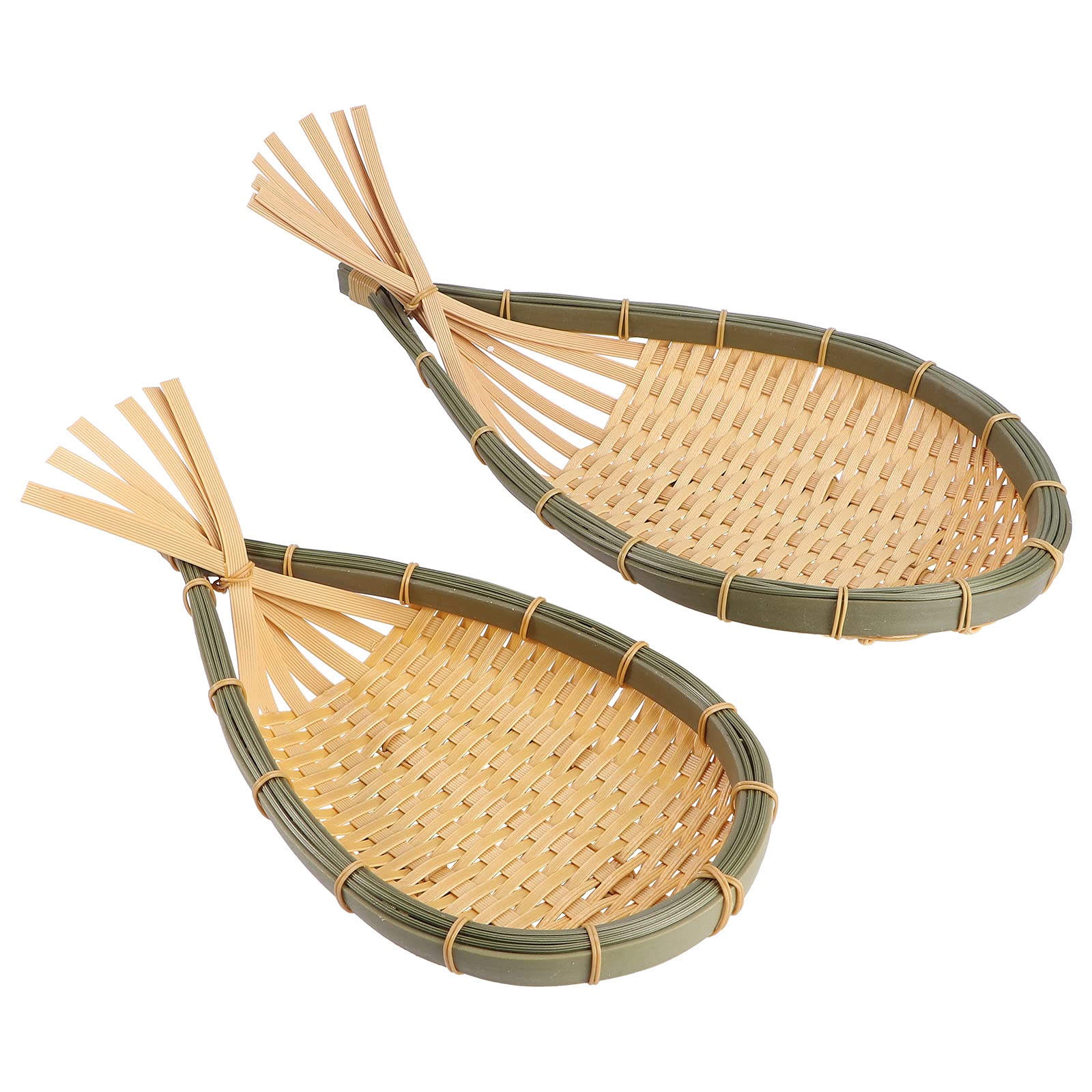 DOITOOL 2-Pack Woven Bread Baskets - Natural Rattan Style Storage Baskets for Bread, Fruits, Pastries - Rustic Home Kitchen Decor & Farmhouse Dining Table Display