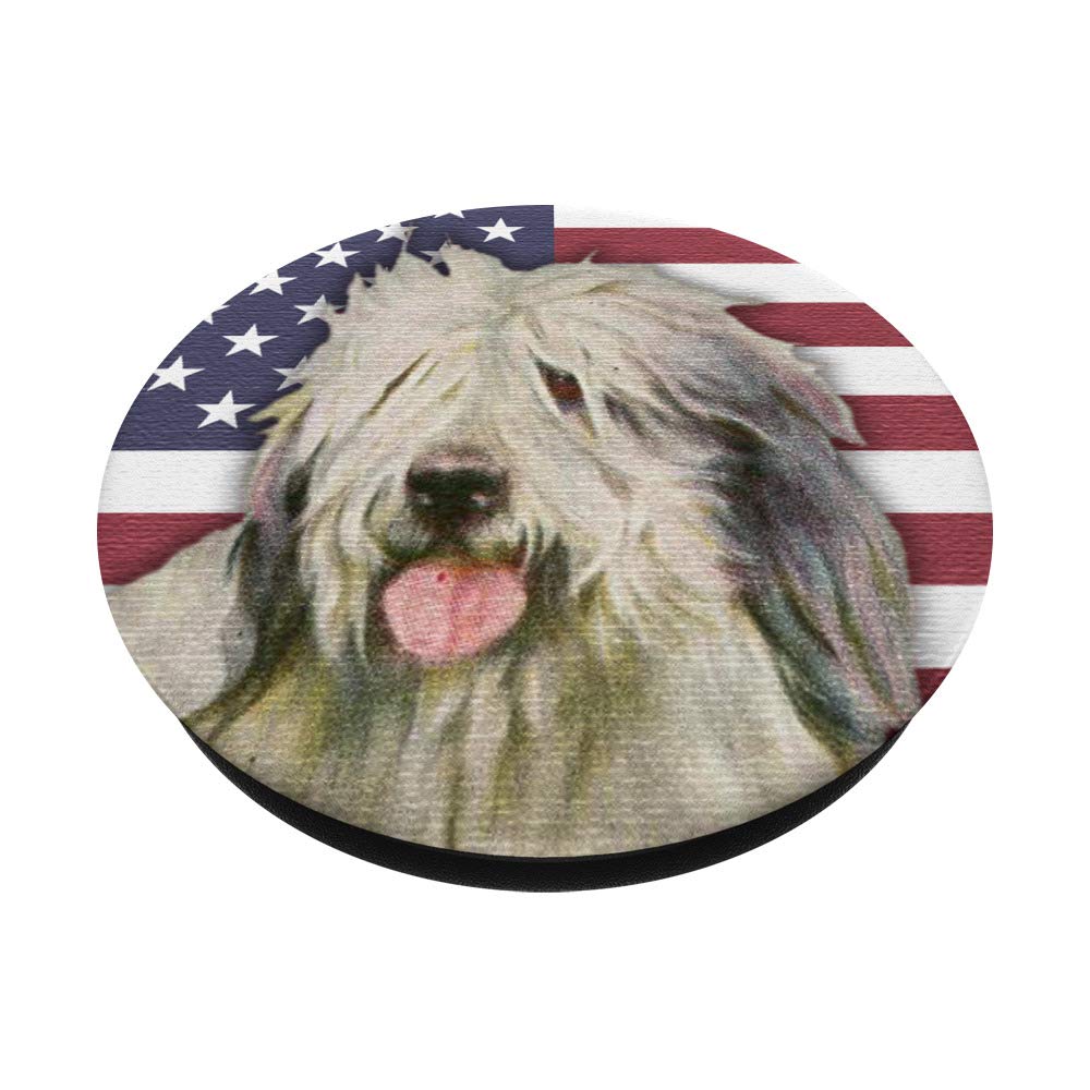 Old English Sheepdog Plush Toy with USA Flag - Cute Stuffed Animal for Kids, Dog Lovers & Patriotic Decor | Perfect Gift for Birthdays, Nursery Decor & American Holidays