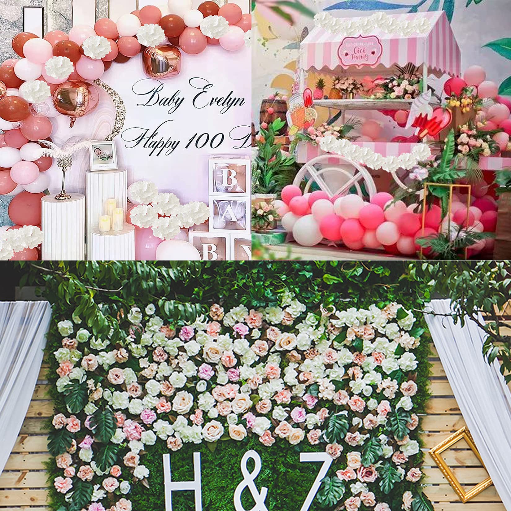 FagusHome 35 Pcs Silk Hydrangea Artificial Flowers with Stems - Realistic Fake Hydrangea Bouquet for Wedding Centerpieces, Home Decor, Table Arrangements & DIY Floral Projects