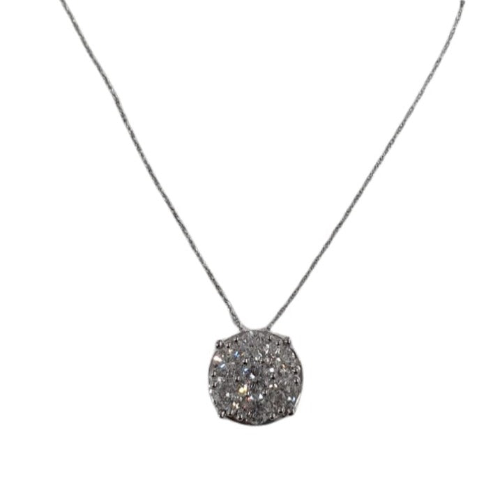 14K White Gold Diamond Pendant Necklace for Women - Elegant Solitaire Diamond Jewelry Gift for Anniversary, Valentine's Day & Special Occasions