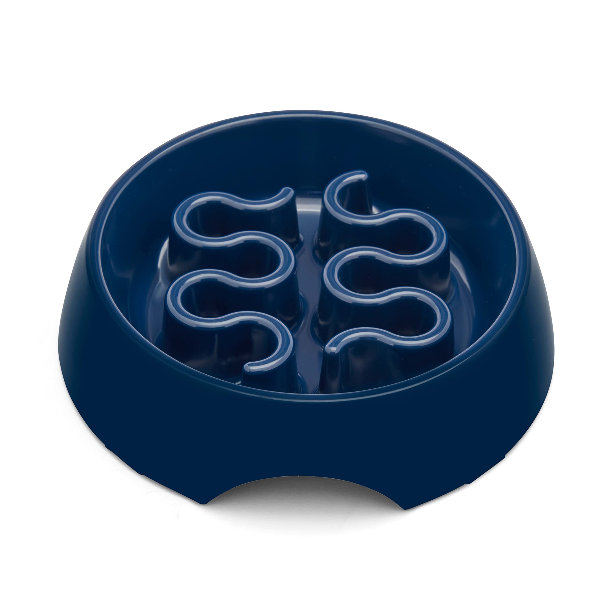 EveryYay Slow Feeder Dog Bowl - Small, Navy Blue Plastic - Perfect for Small Dogs & Fast Eaters - Prevent Bloat & Improve Digestion - Ideal for Mealtime & Training