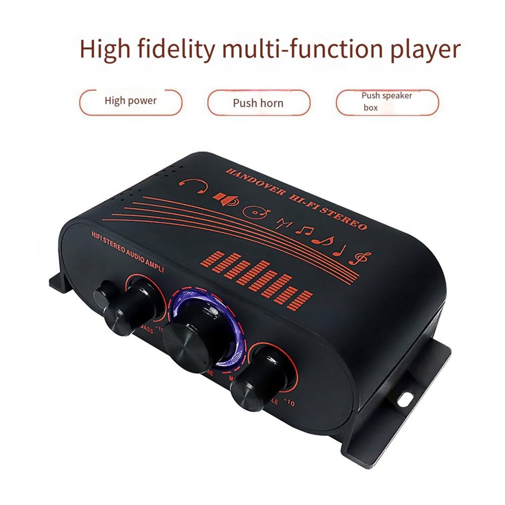 53CC Stereo Amplifier - 2 Channel Home Audio Power Amplifier for Passive Speakers | High Fidelity Sound for Home Theater, Music & Gaming Systems