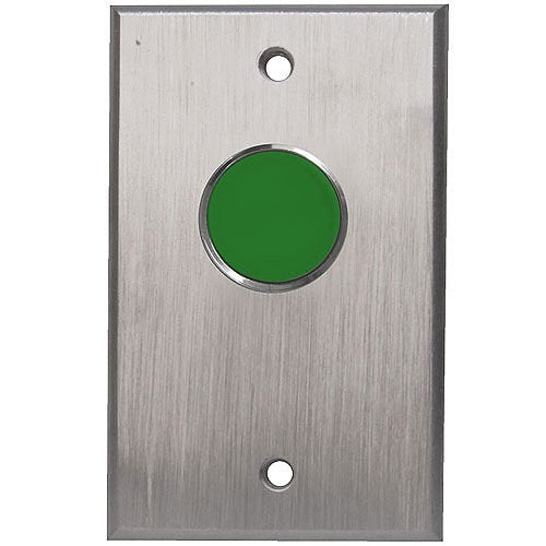 Camden CM 7000G Single Gang Spring Return Faceplate with Green Momentary Push Button (Normally Open) - Ideal for Industrial Control Panels & Commercial Electrical Systems