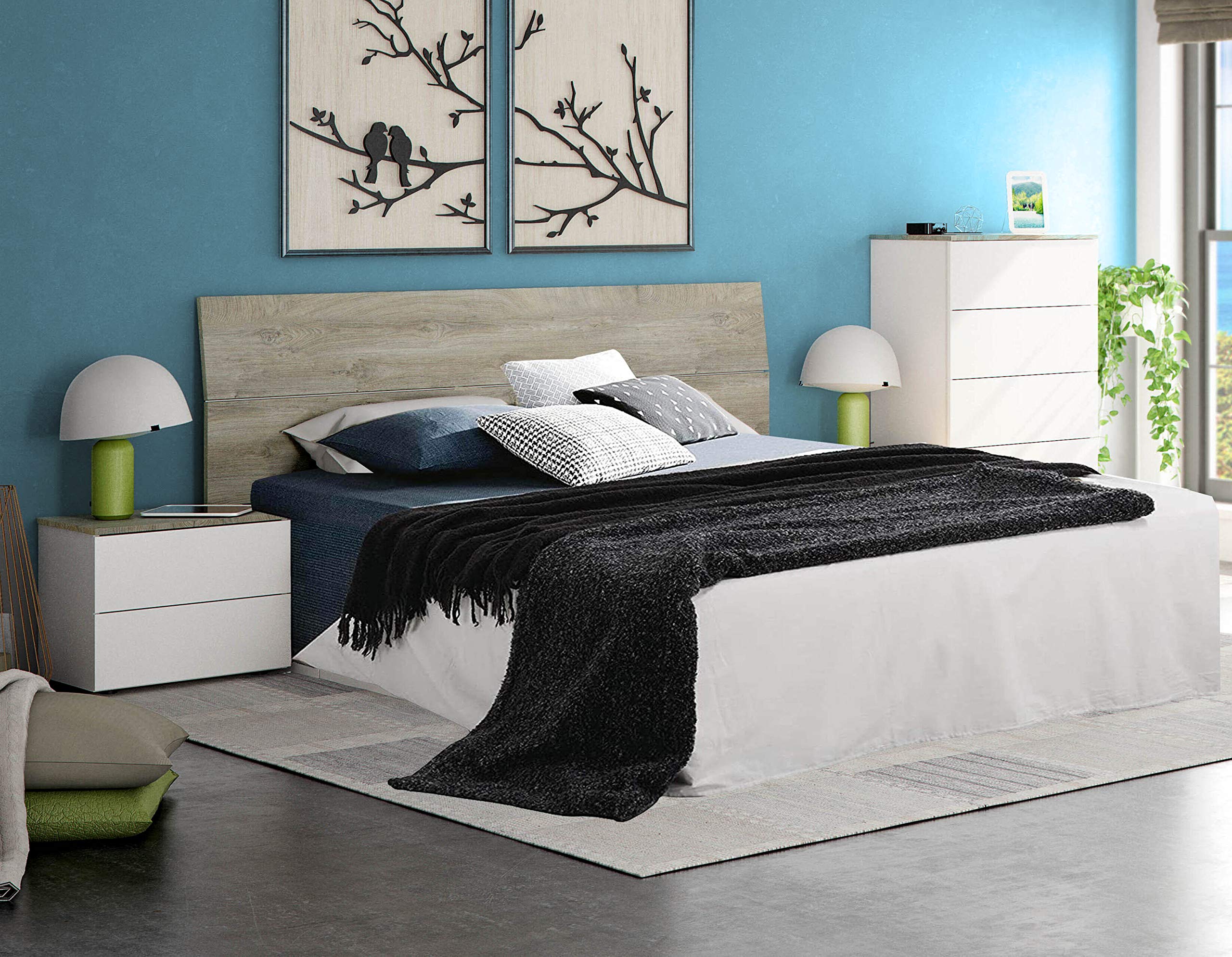 MIROYTENGO Furniture Set for Bedroom - Queen/Full Size Bed Frame with Headboard, 2 Nightstands & Dresser (150cm/135cm, Bed Not Included) - Perfect for Master Bedroom, Guest Room, or Apartment